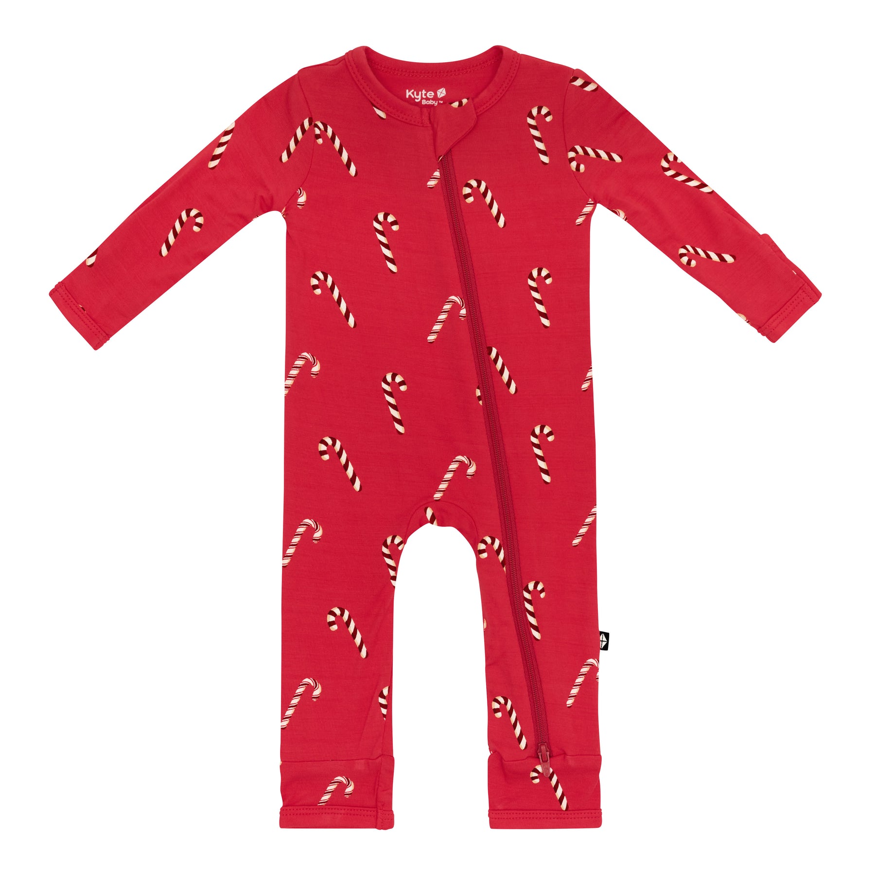 Product photo of the Zippered Romper in Candy Cane