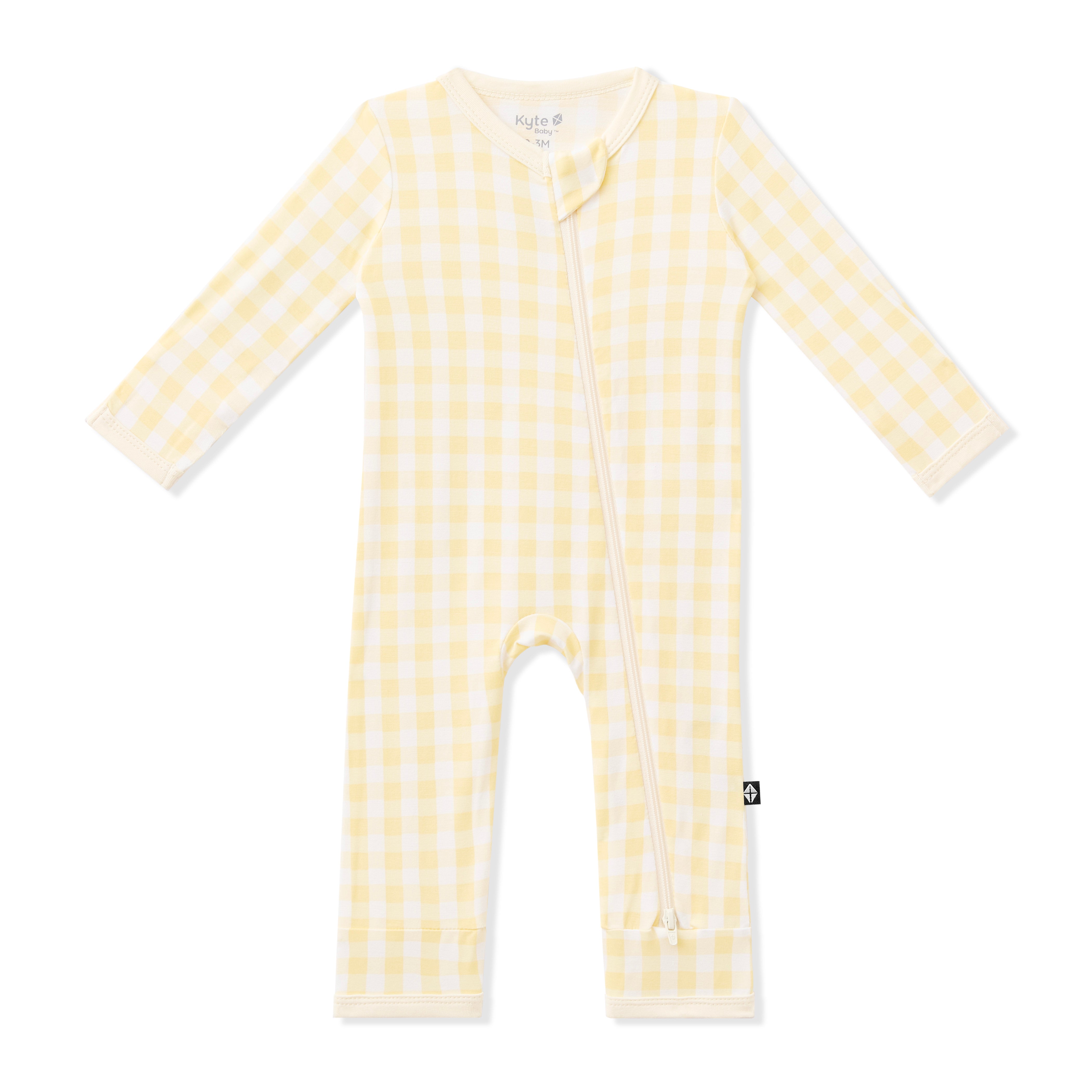 Product photo of the Zippered Romper in Gingham Chamomile