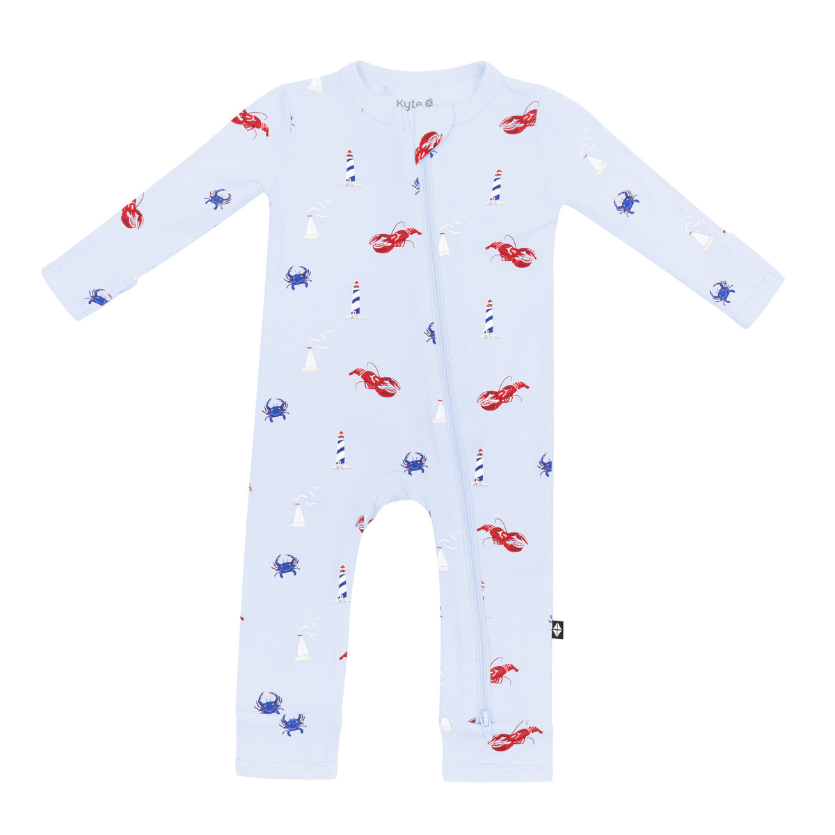 Product photo of Kyte Baby's Zippered Romper in Harbor