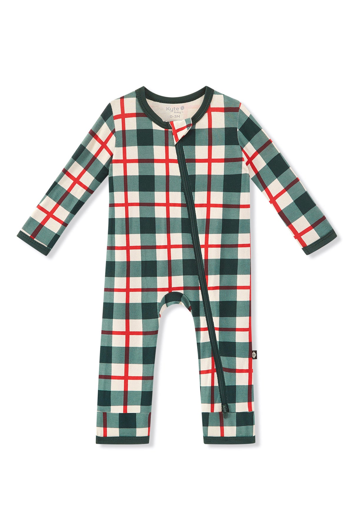 Zippered Romper in Holiday Plaid