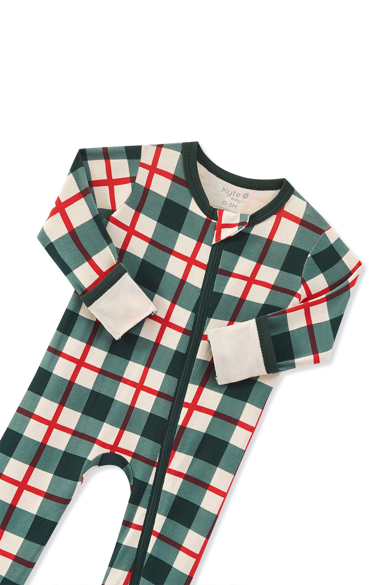 Zippered Romper in Holiday Plaid