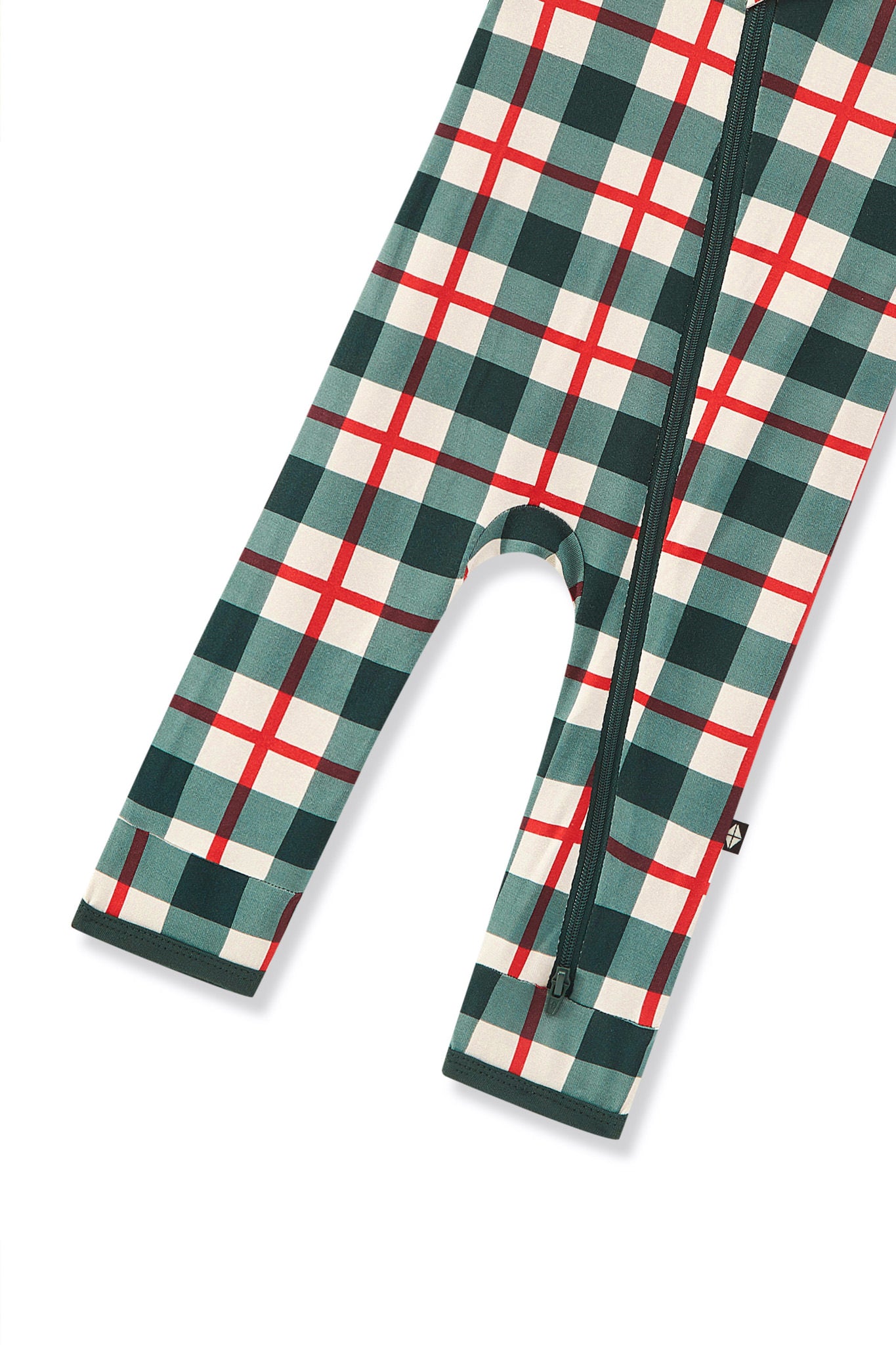 Zippered Romper in Holiday Plaid