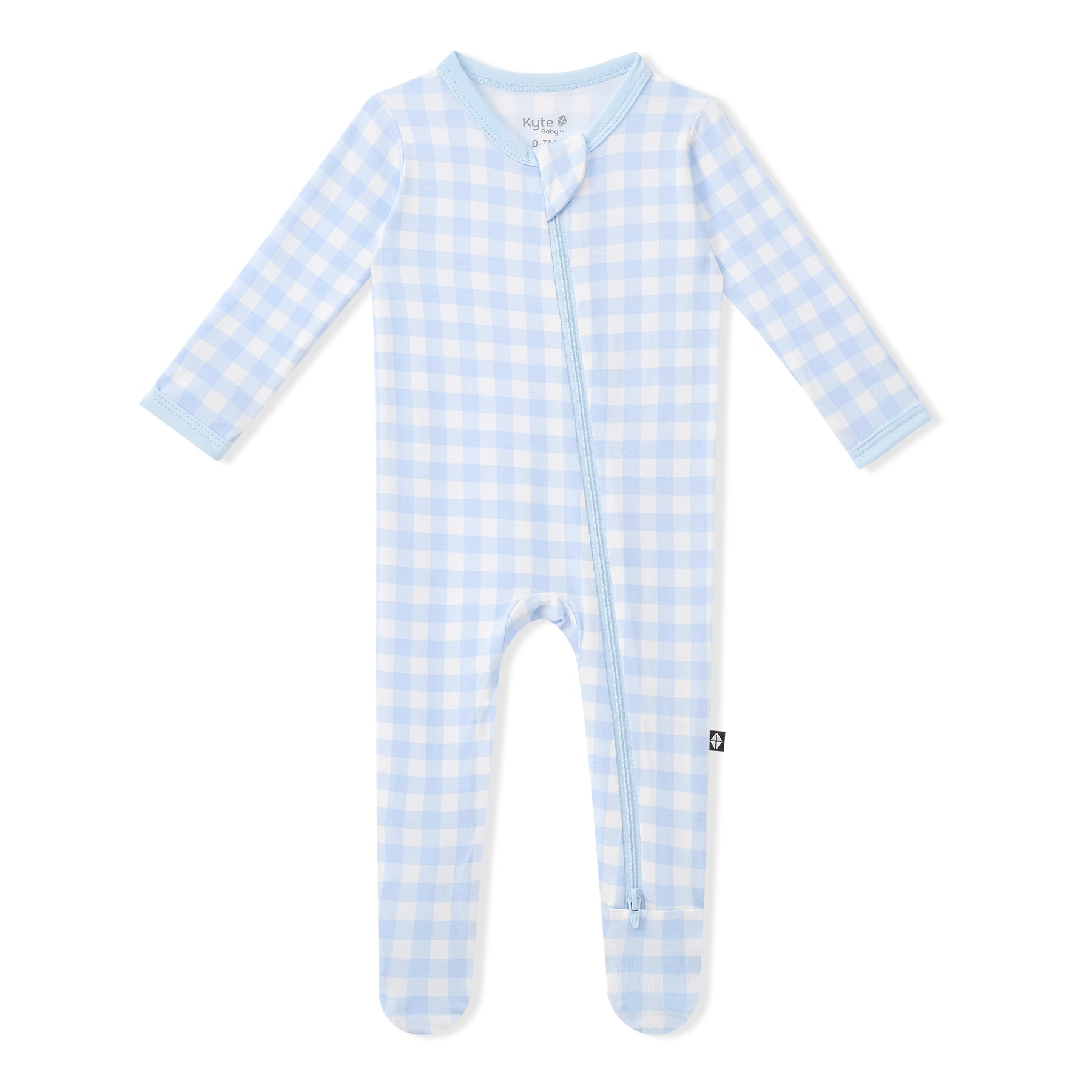 Product photo of the Zippered Footie in Gingham Breeze