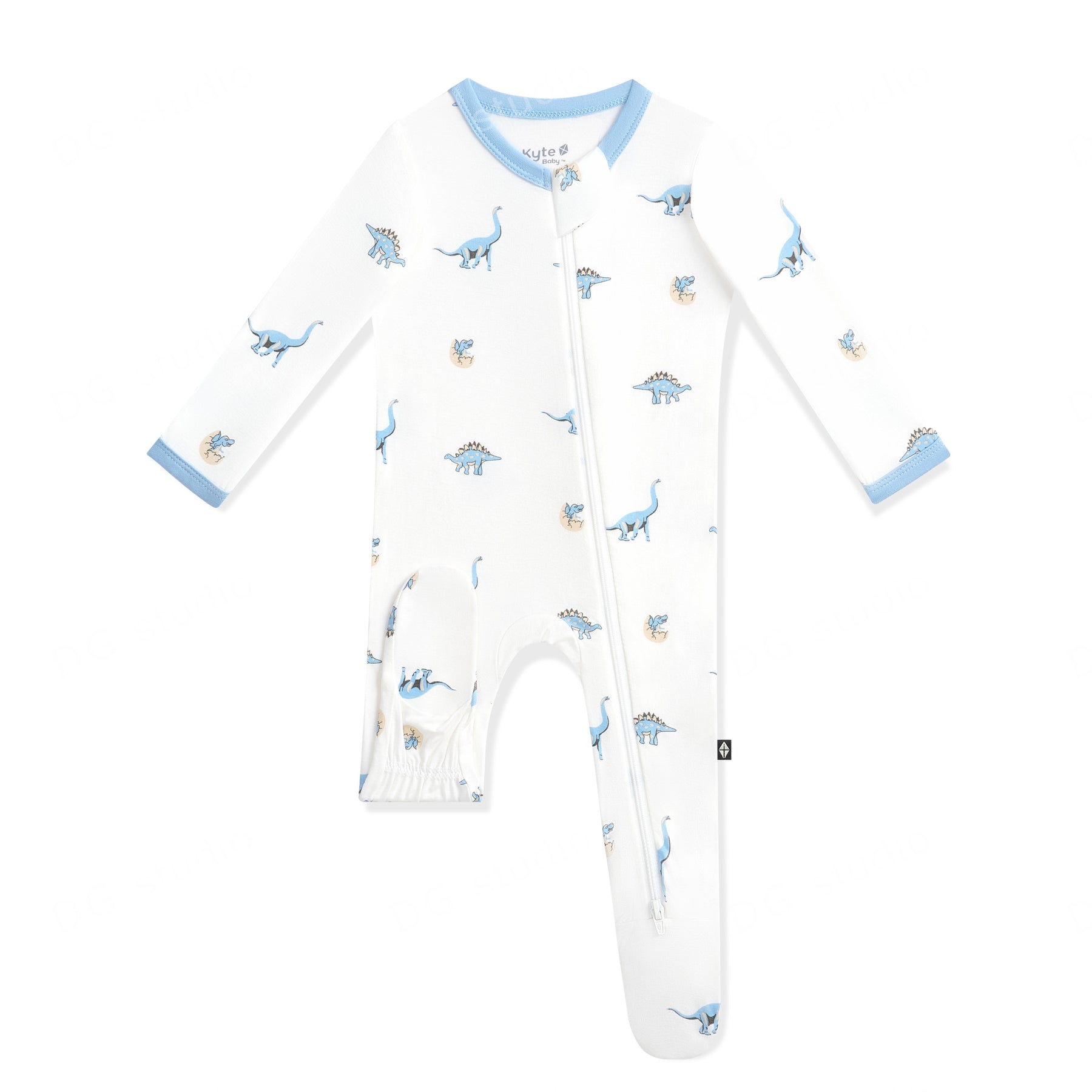 Foot pad shown on the Zippered Footie in Jurassic