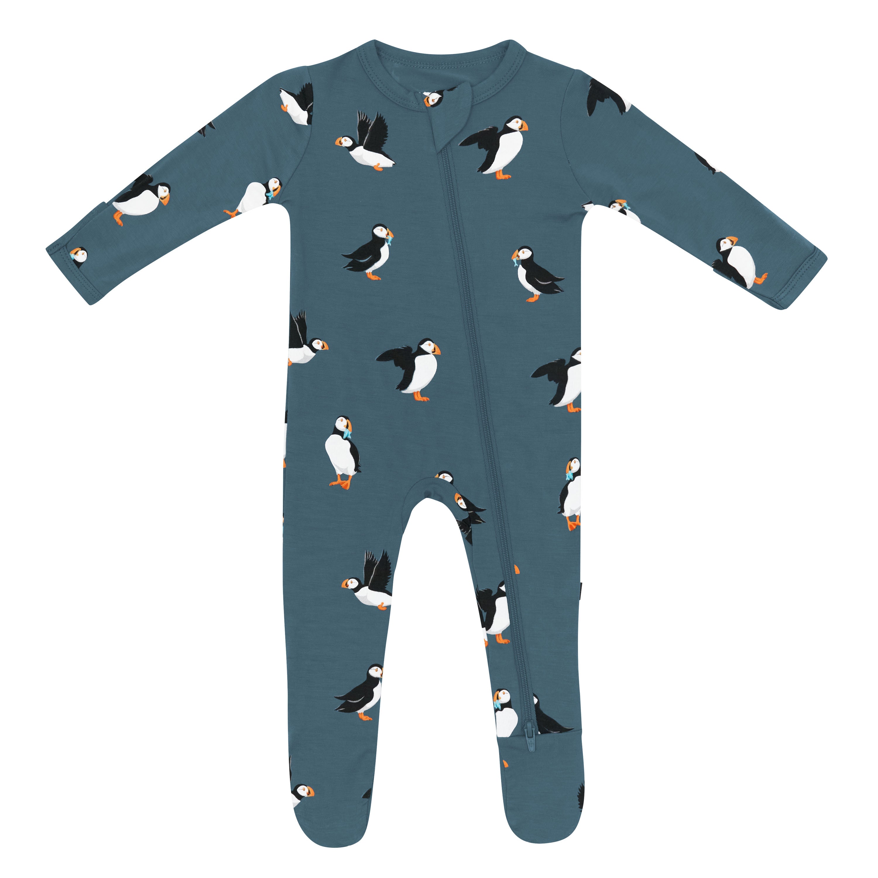 Product photo of the Zippered Footie in Puffin