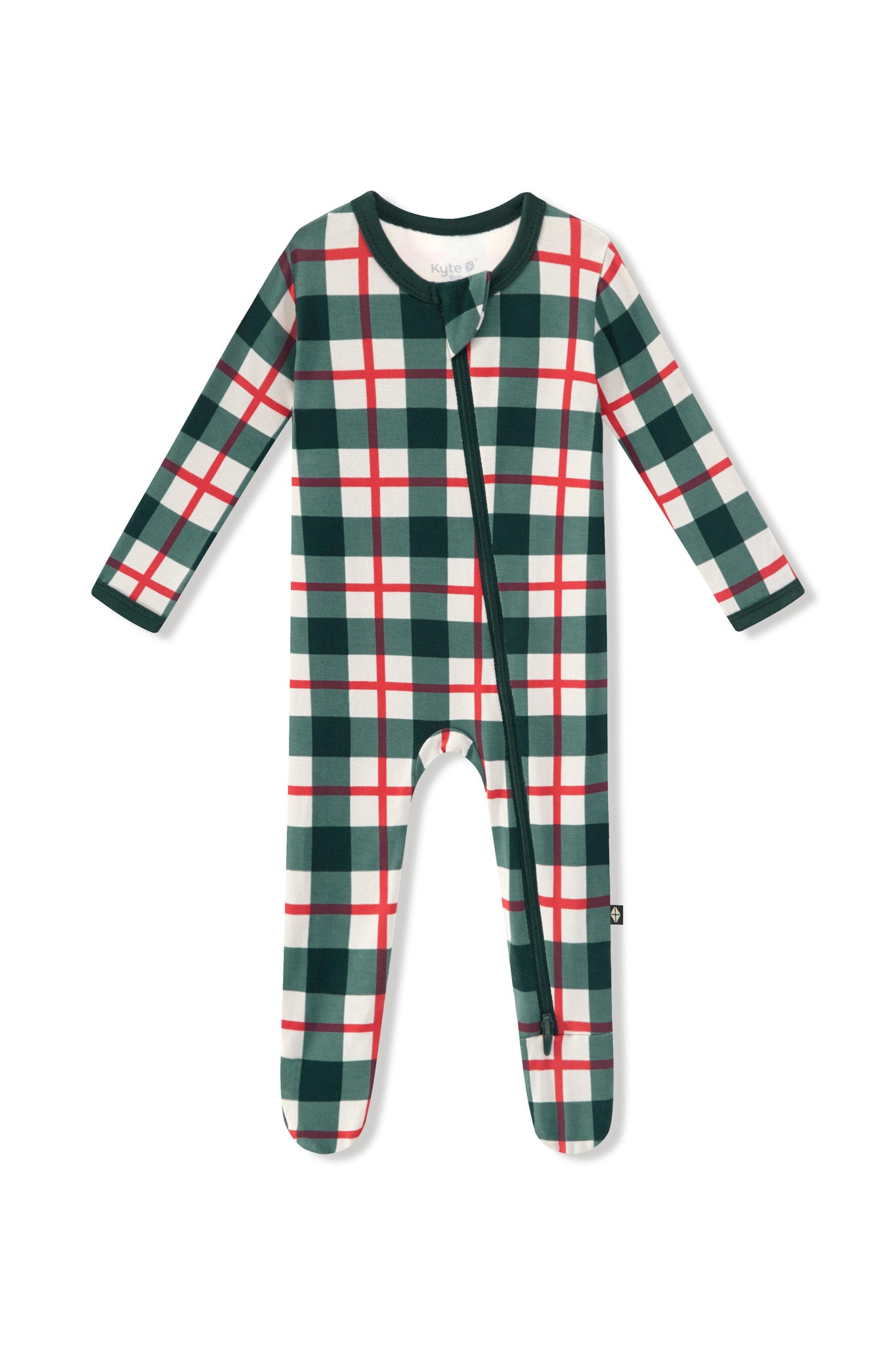 Zippered Footie in Holiday Plaid
