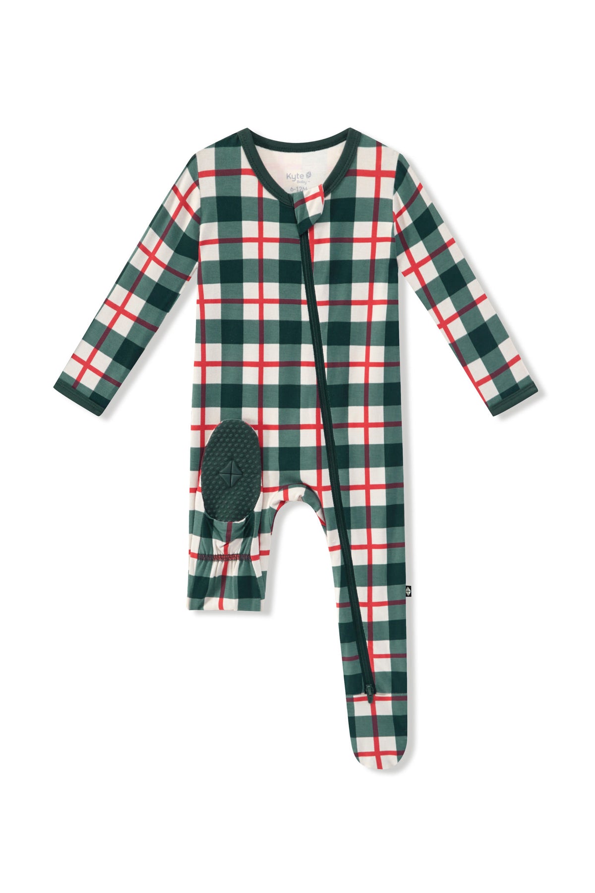 Zippered Footie in Holiday Plaid