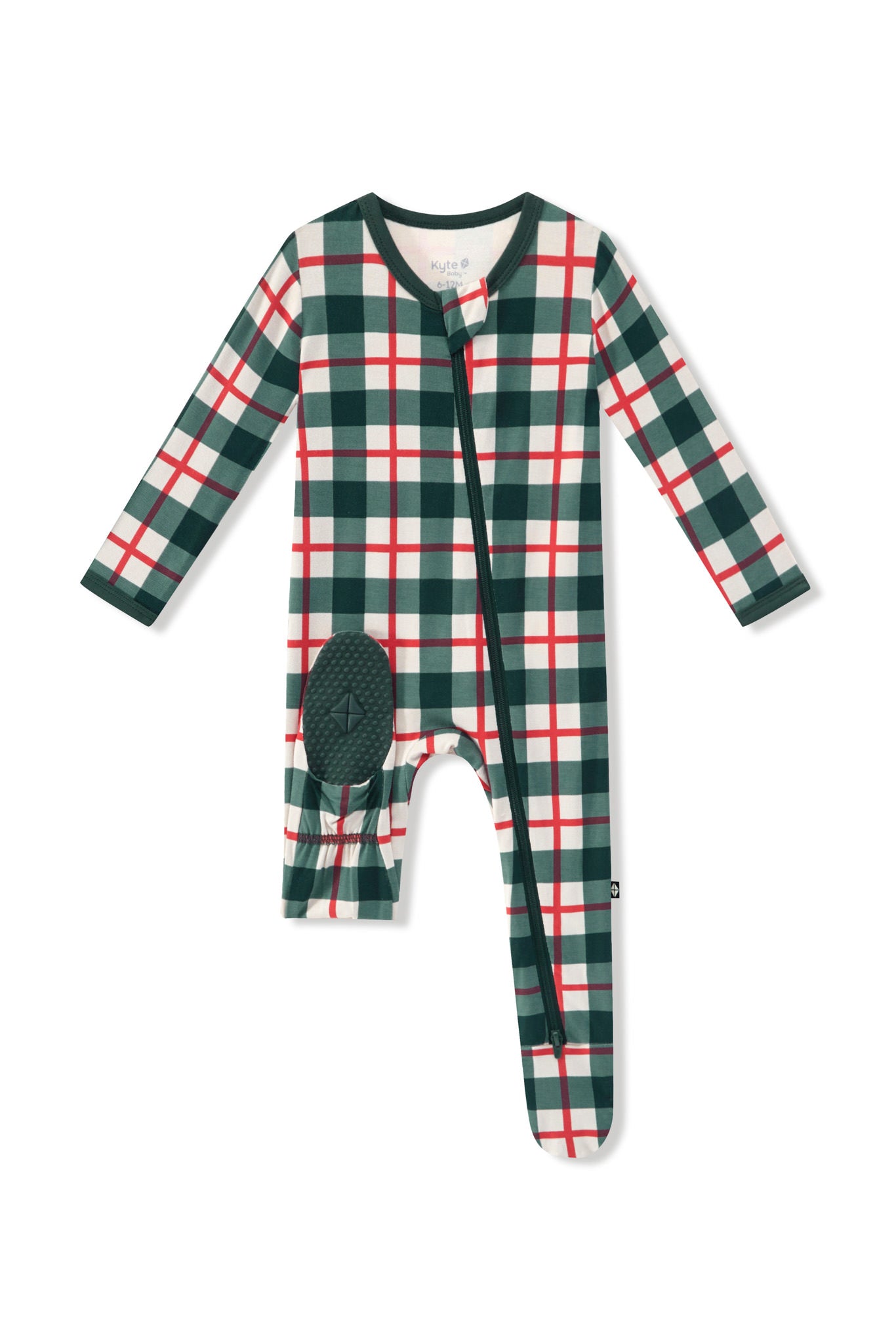 Zippered Footie in Holiday Plaid