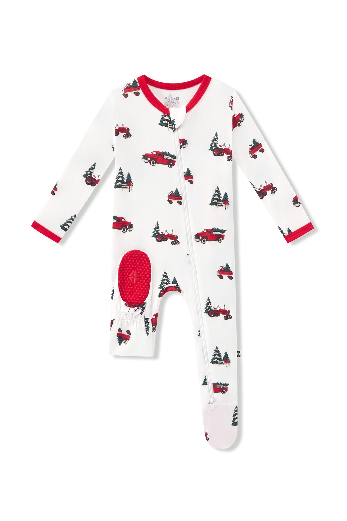 Zippered Footie in Holiday Tree Farm