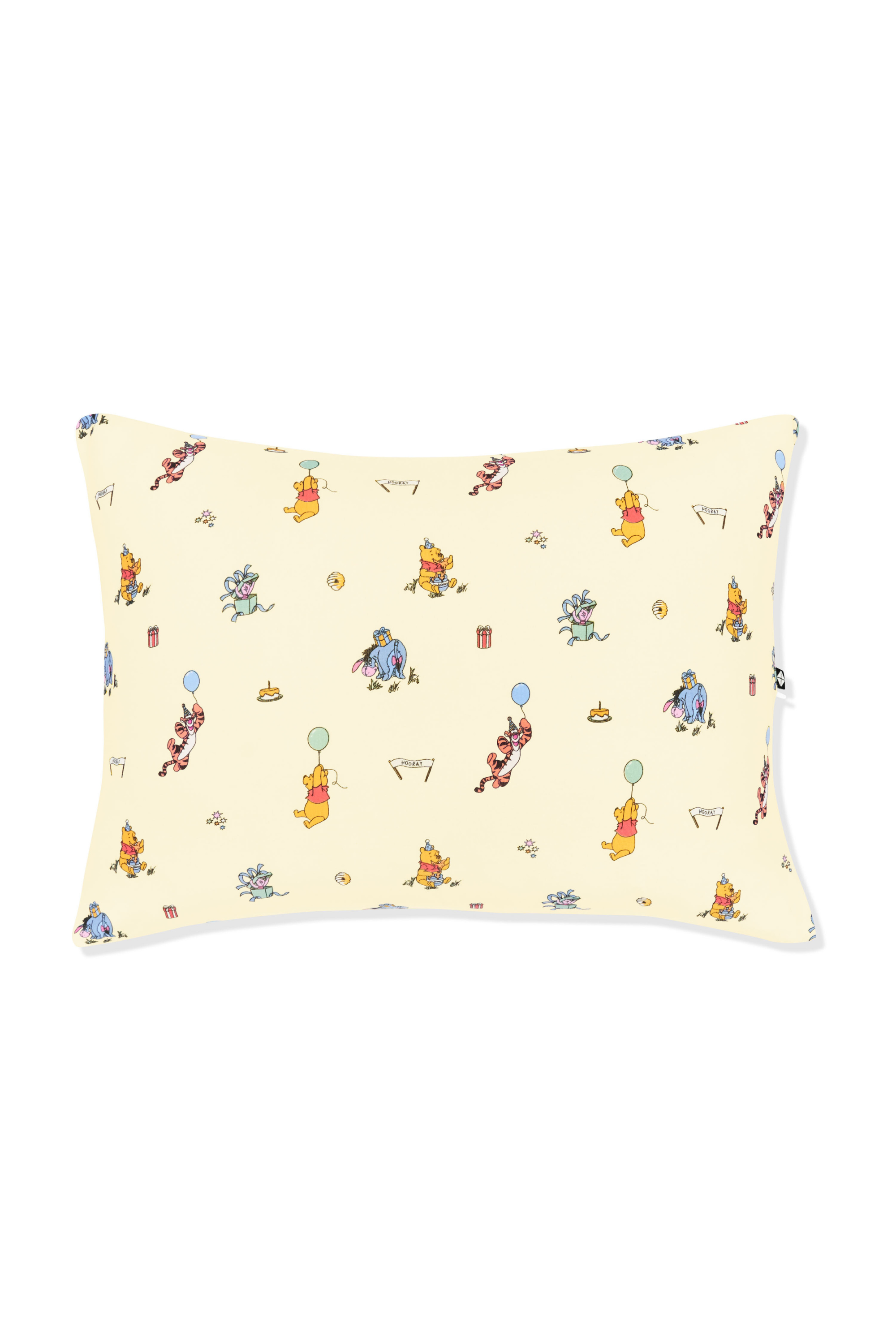 Front of the Toddler Pillowcase in Winnie the Pooh Celebration on a white background