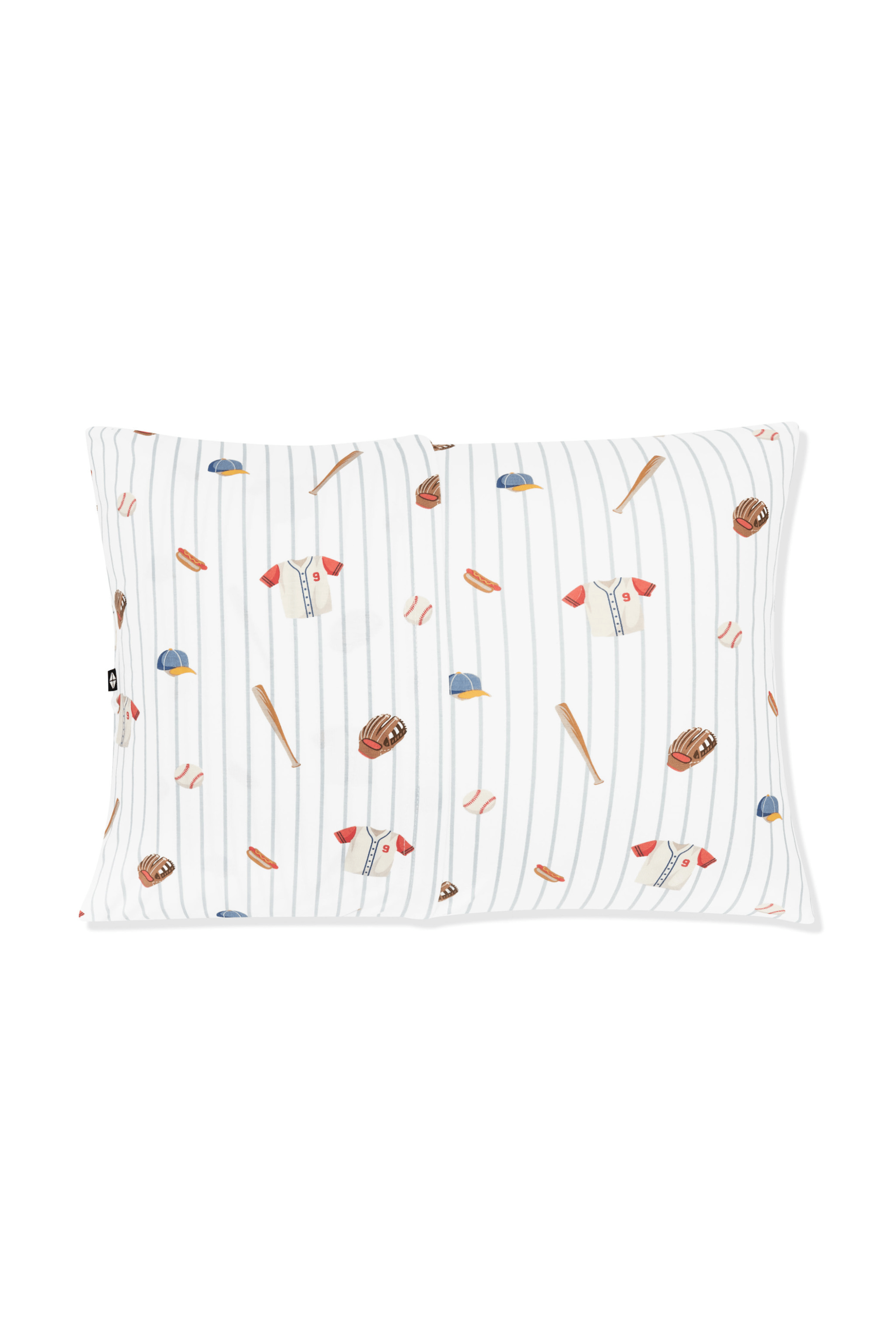 Back of the Toddler Pillowcase in Home Run showing the envelope closure