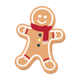 gingerbread man with red scarf
