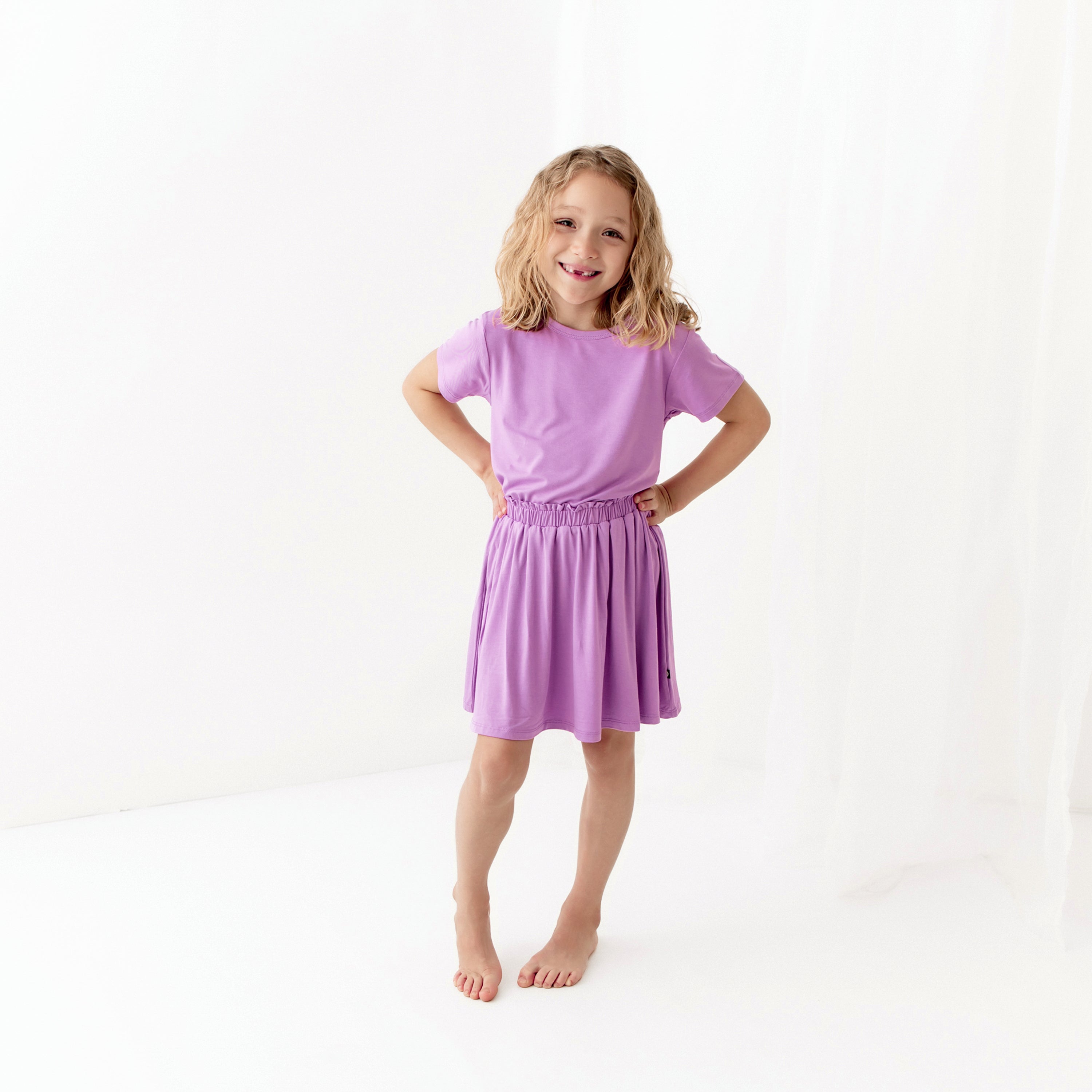 Toddler modeling Toddler Skort in Poi