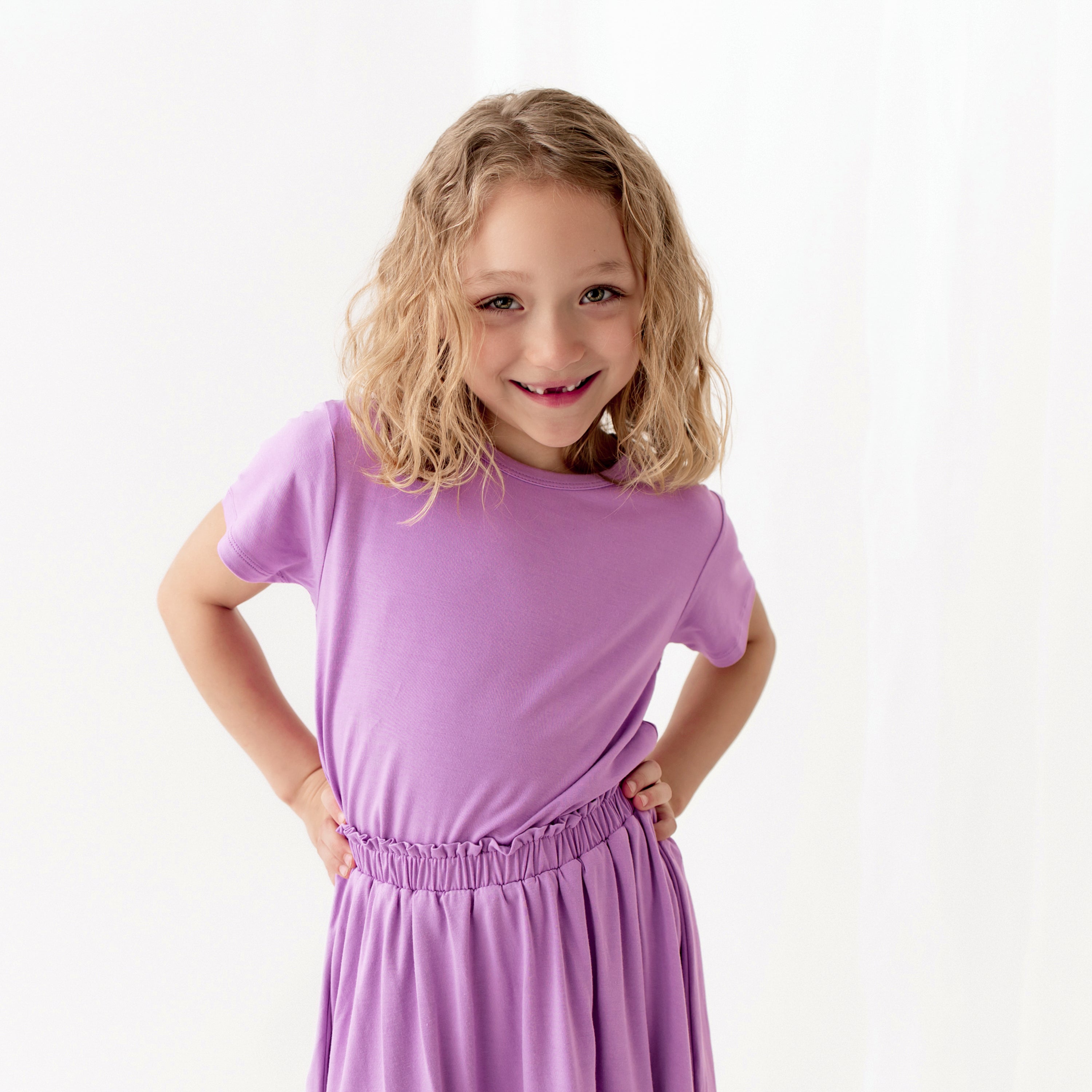 Toddler modeling Toddler Skort in Poi