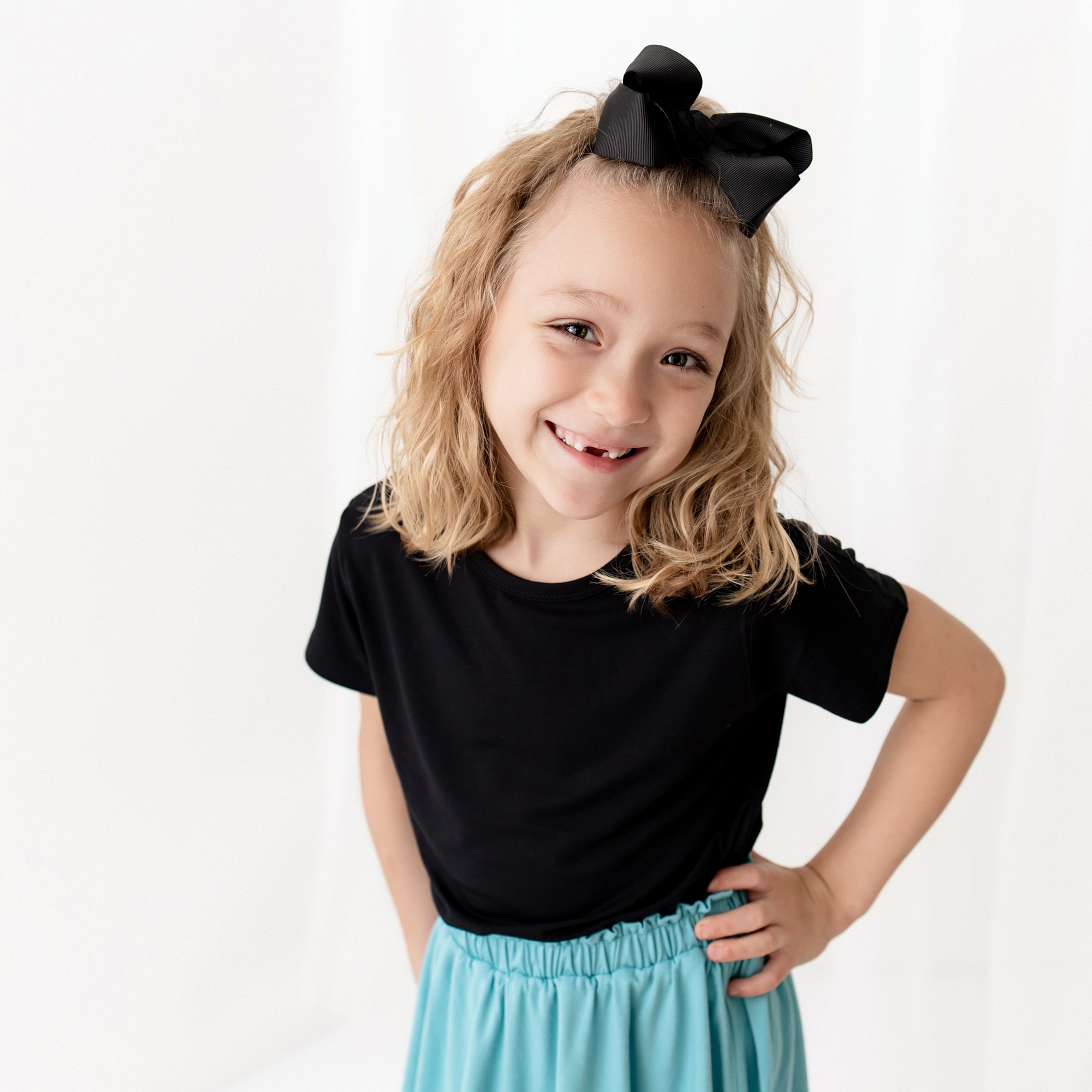 Toddler modeling Toddler Skort in Makai