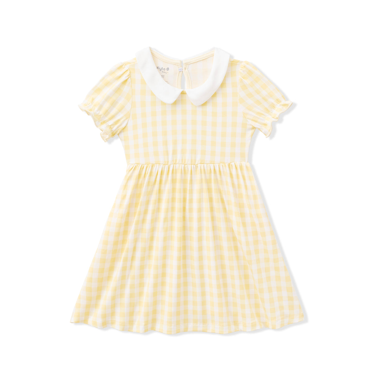 Product photo of the Peter Pan Collar Bodysuit Dress in Gingham Chamomile