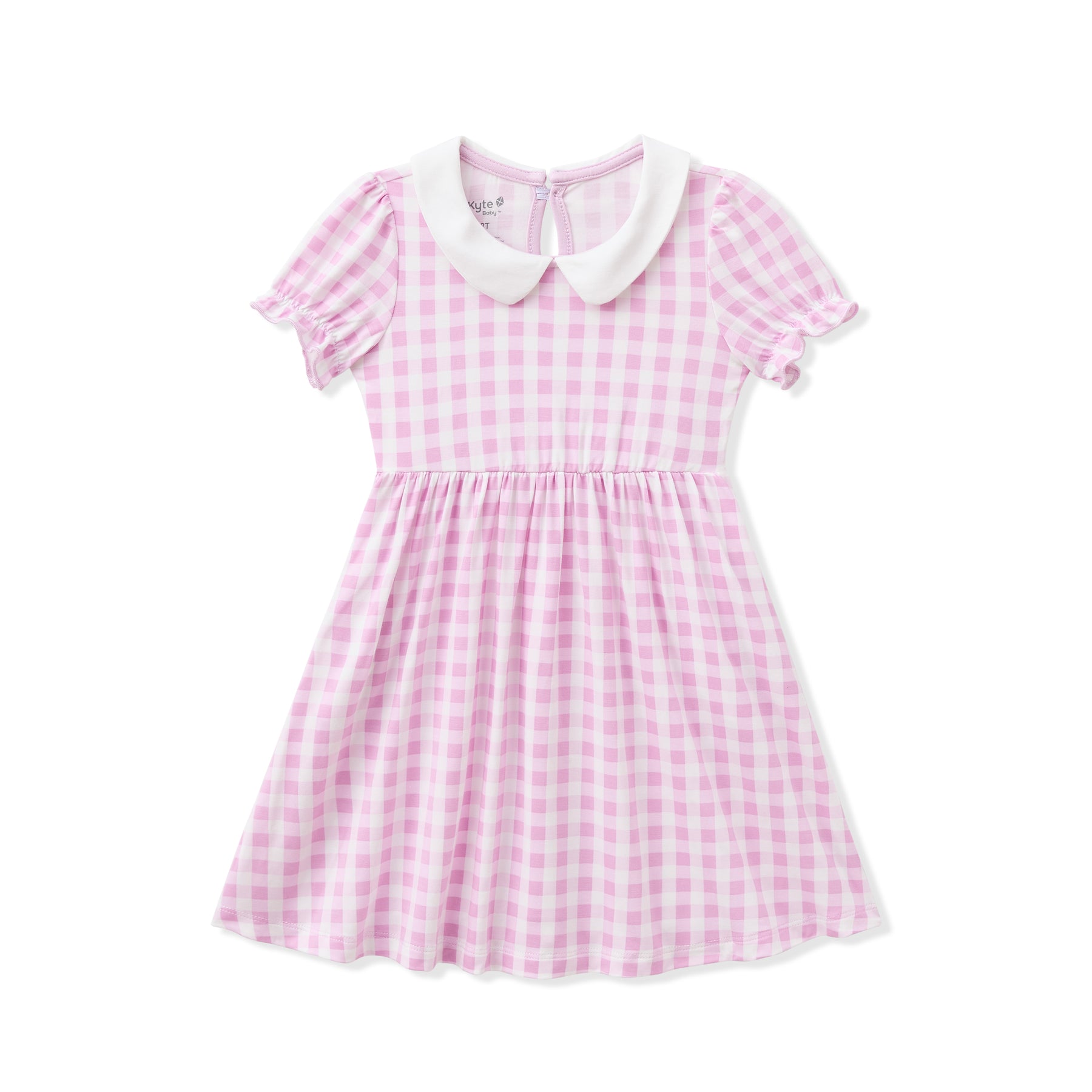 Product photo of the Peter Pan Collar Dress in Gingham Thistle shown on a white surface