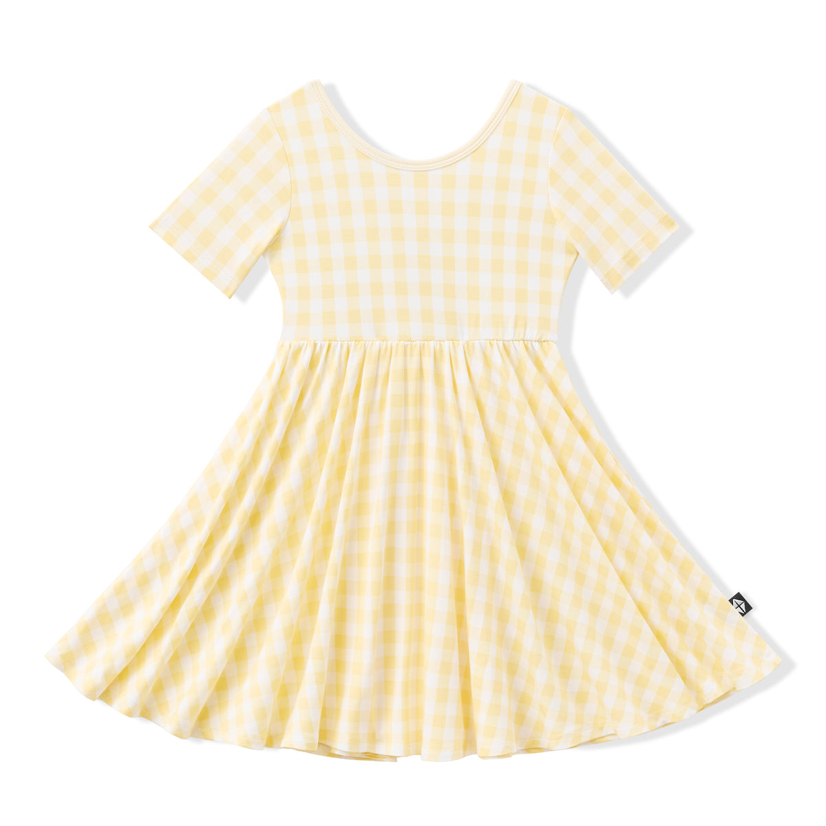 Product photo of the Twirl Dress in Gingham Chamomile