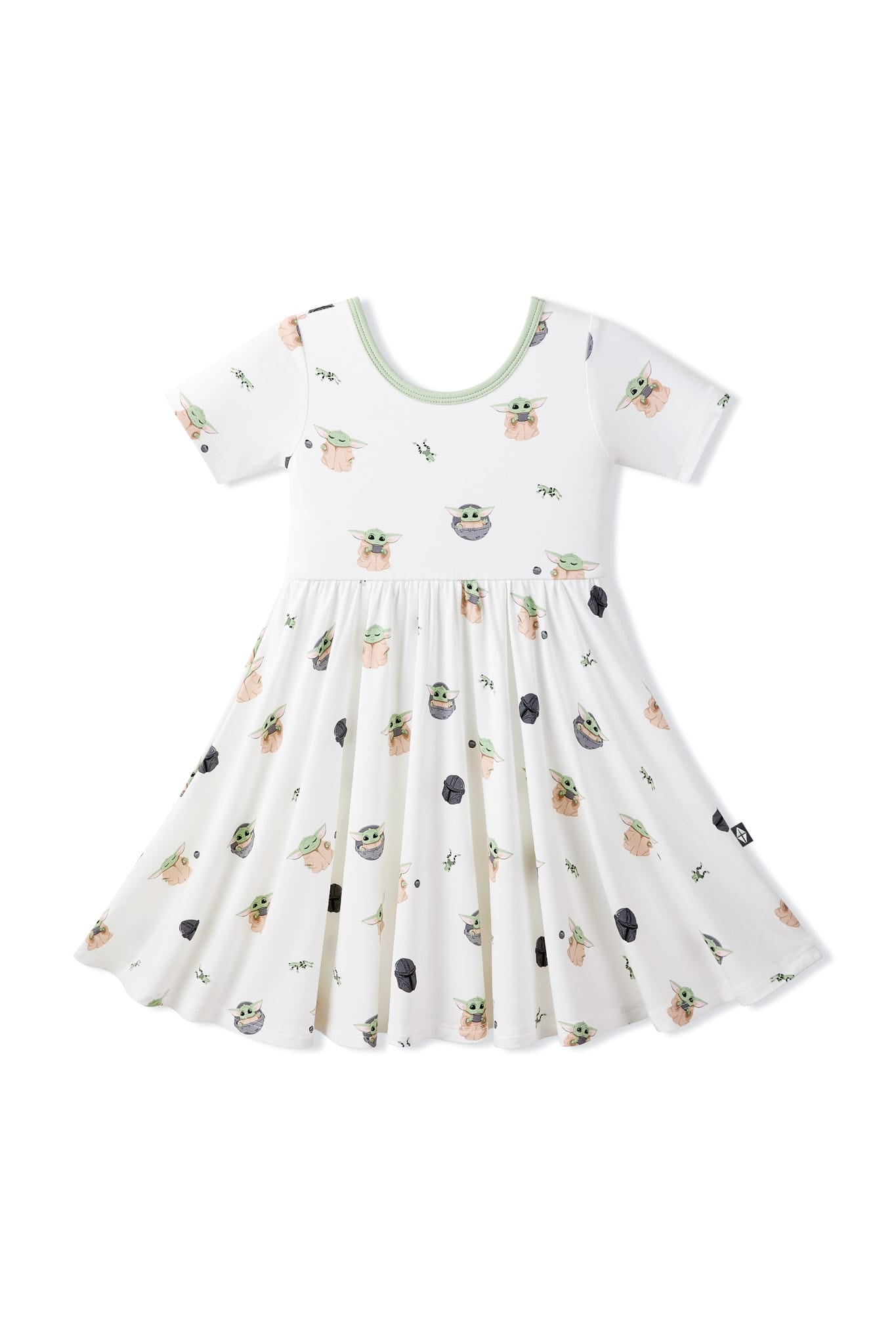 Product photo of the Twirl Dress in Grogu™ on a white background