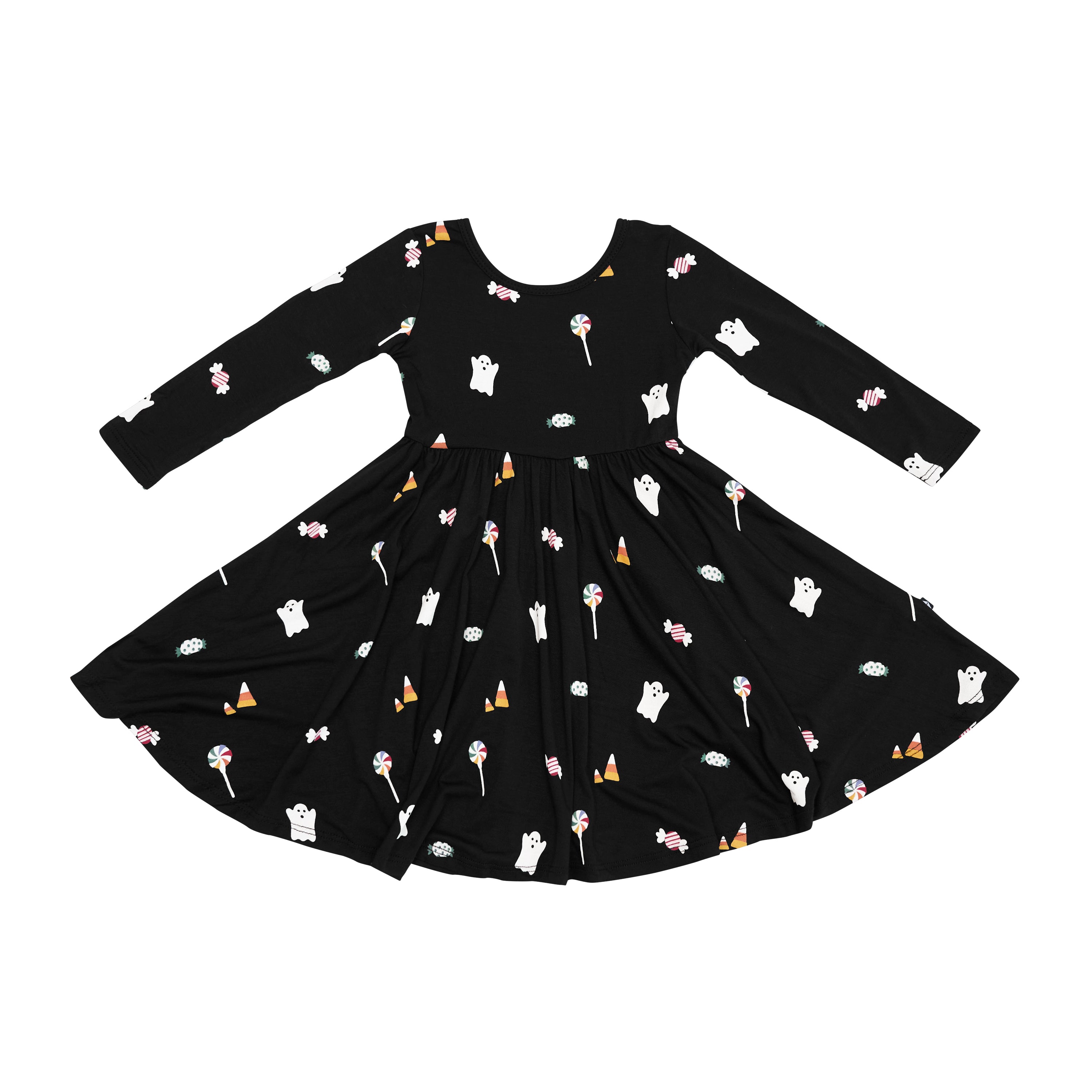 Long Sleeve Twirl Dress in Trick or Treat