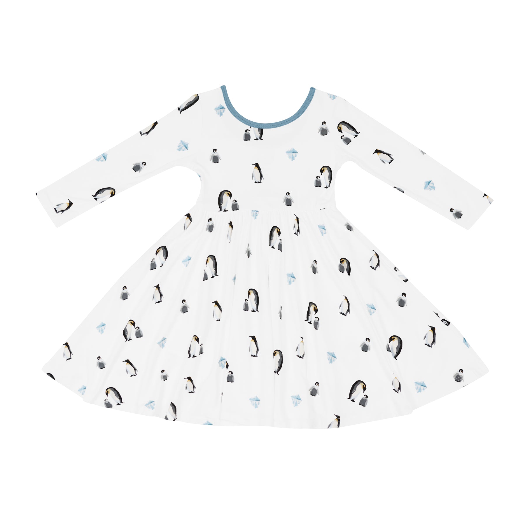 Long Sleeve Twirl Dress in Penguin