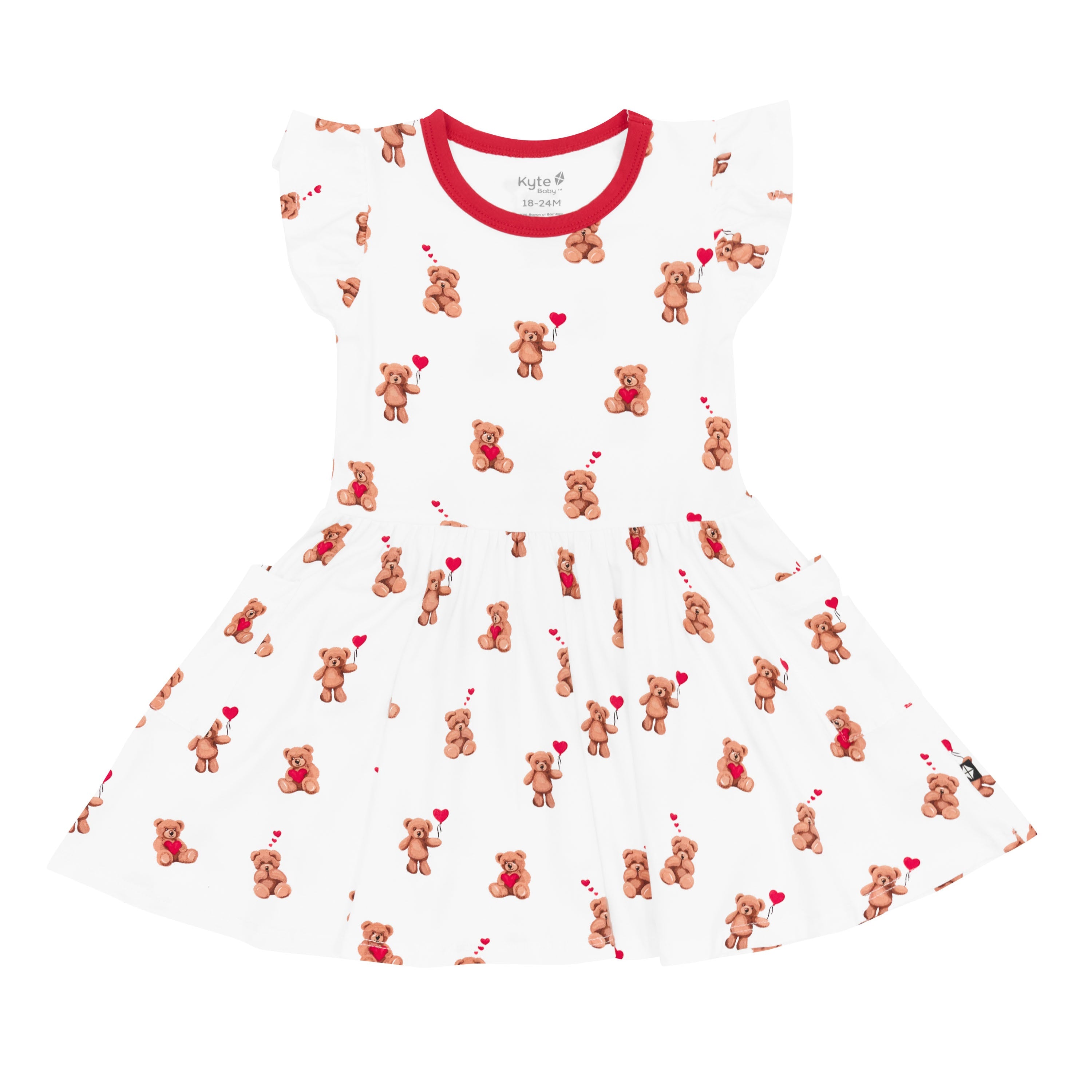 Product photo of the soft and breathable Pocket Dress in Bear Hearts
