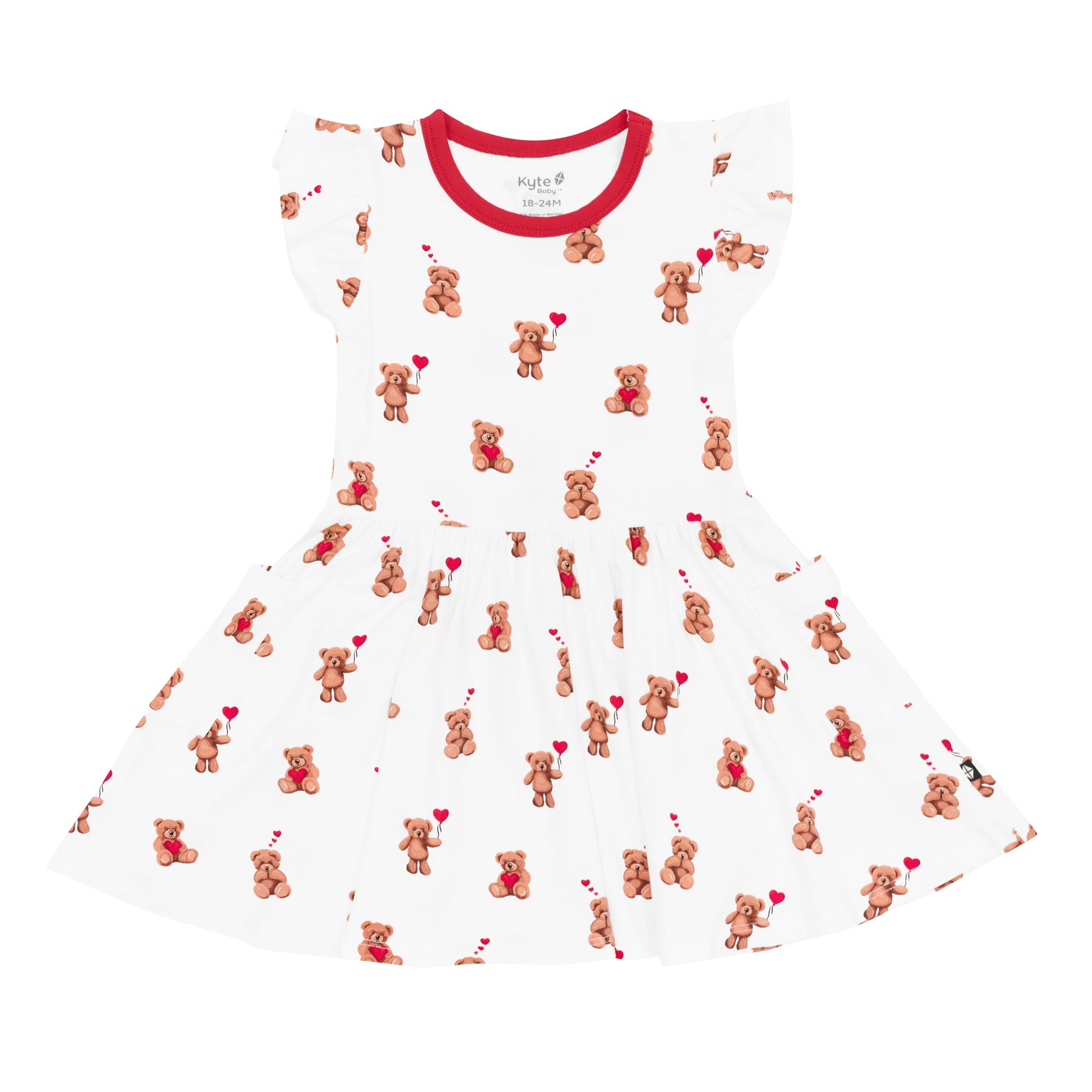 Product photo of the soft and breathable Pocket Dress in Bear Hearts