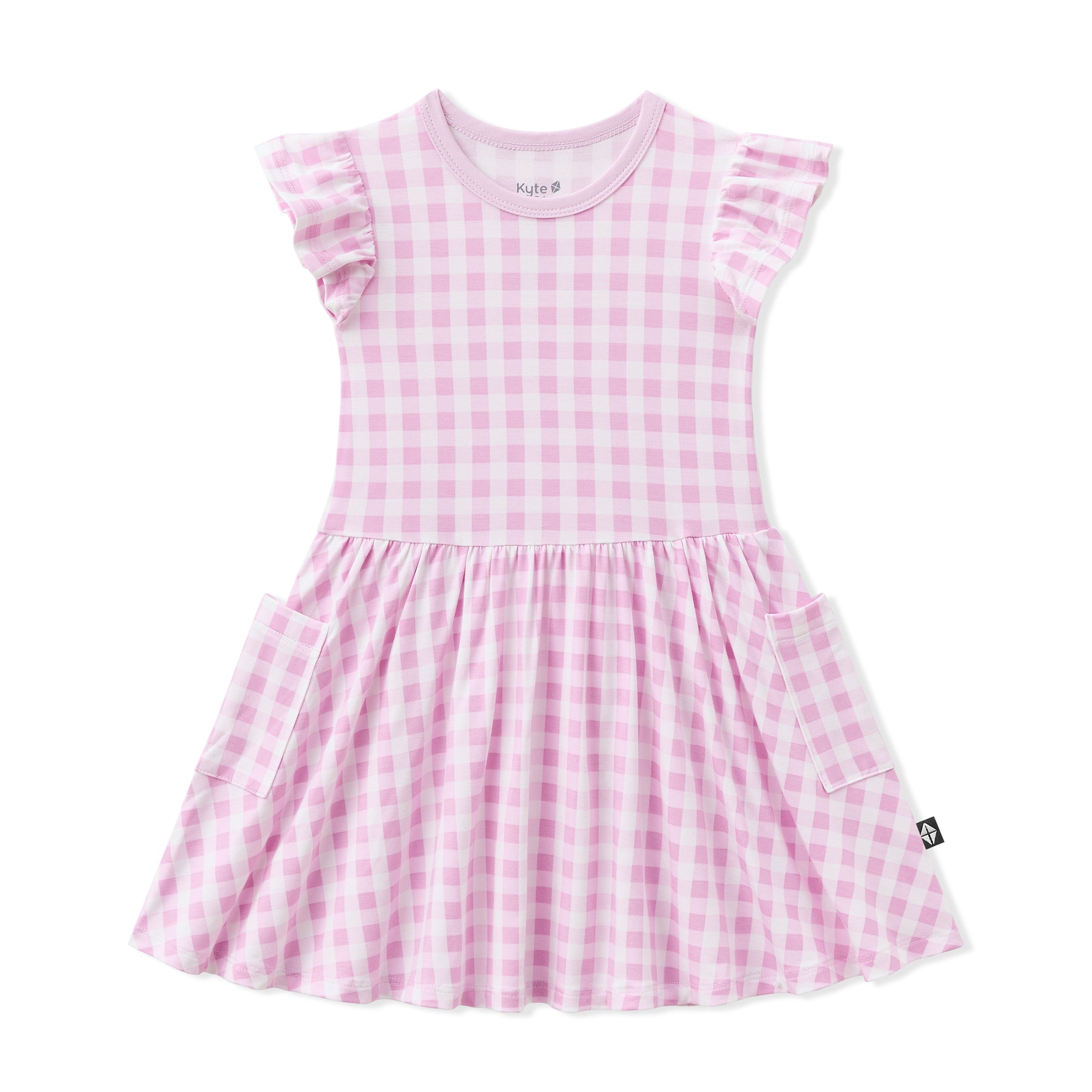 Product photo of the Pocket Dress in Gingham Thistle on a white surface