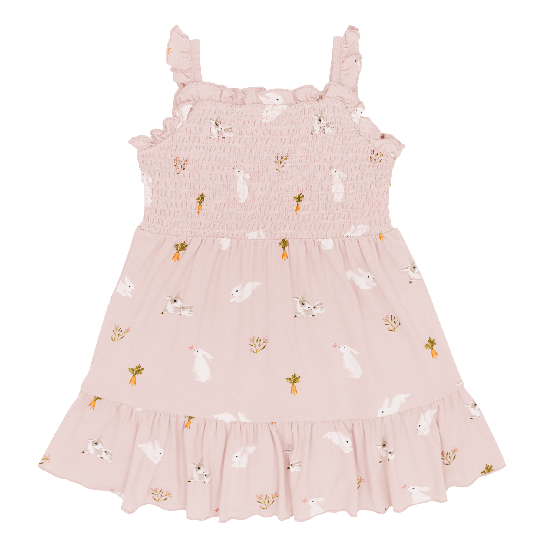 Smocked Dress in Blush Rabbit