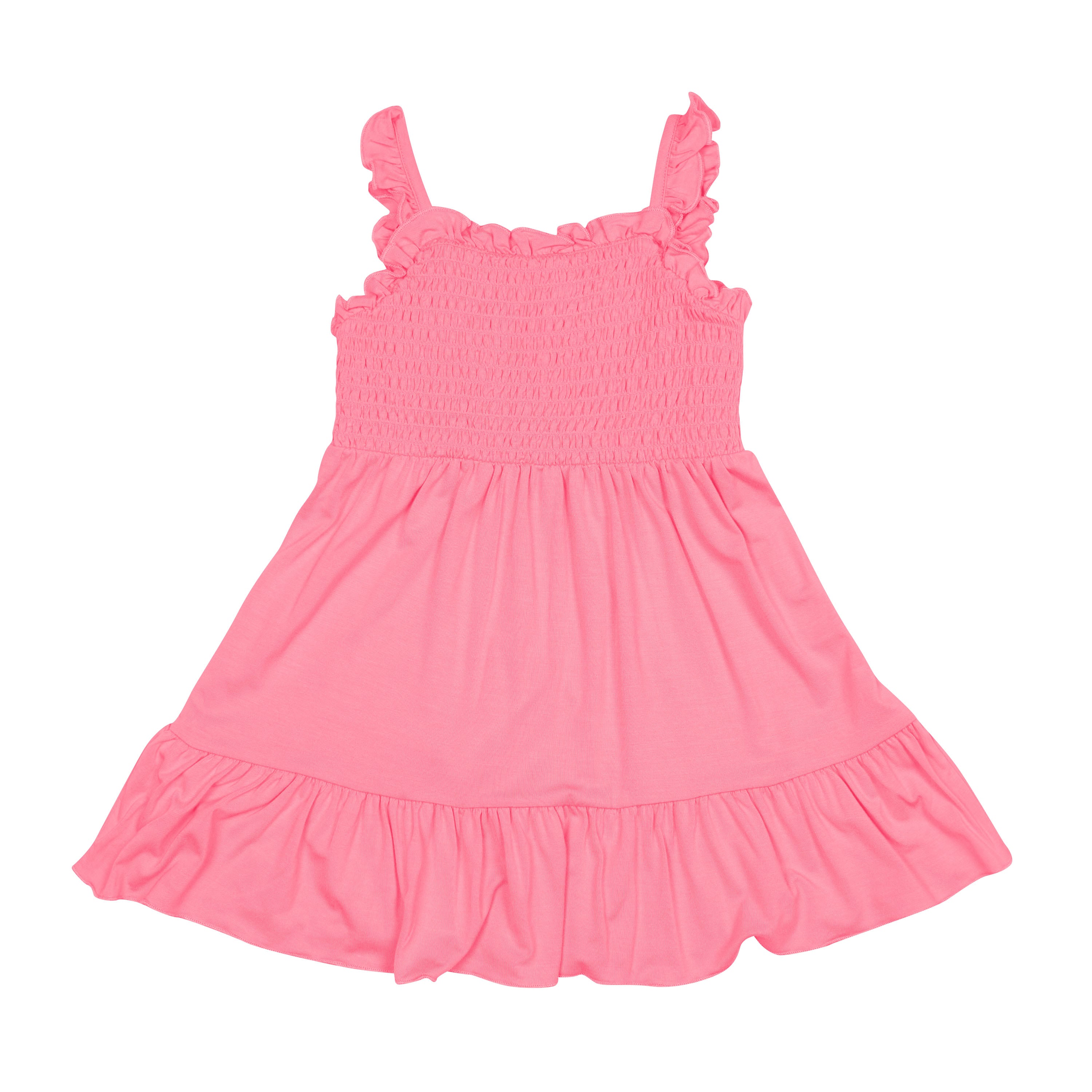 Smocked Dress in Guava