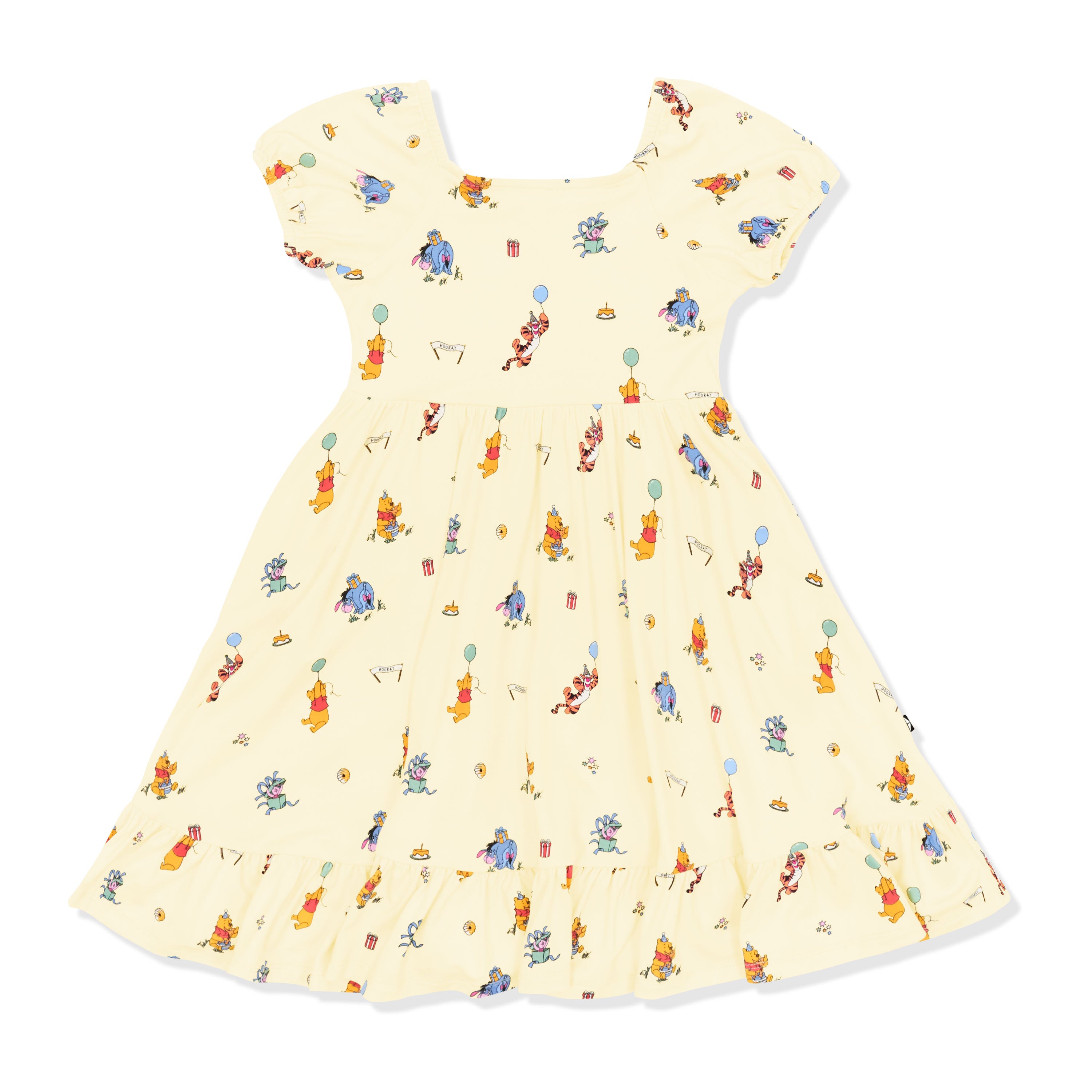 Product photo of the Puff Sleeve Twirl Dress in Winnie the Pooh Celebration