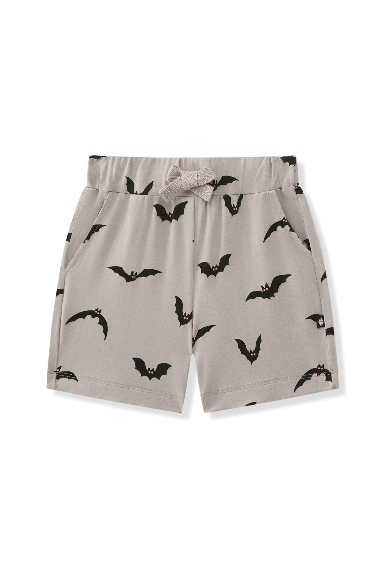 Drawstring Short in Bats print on a white background