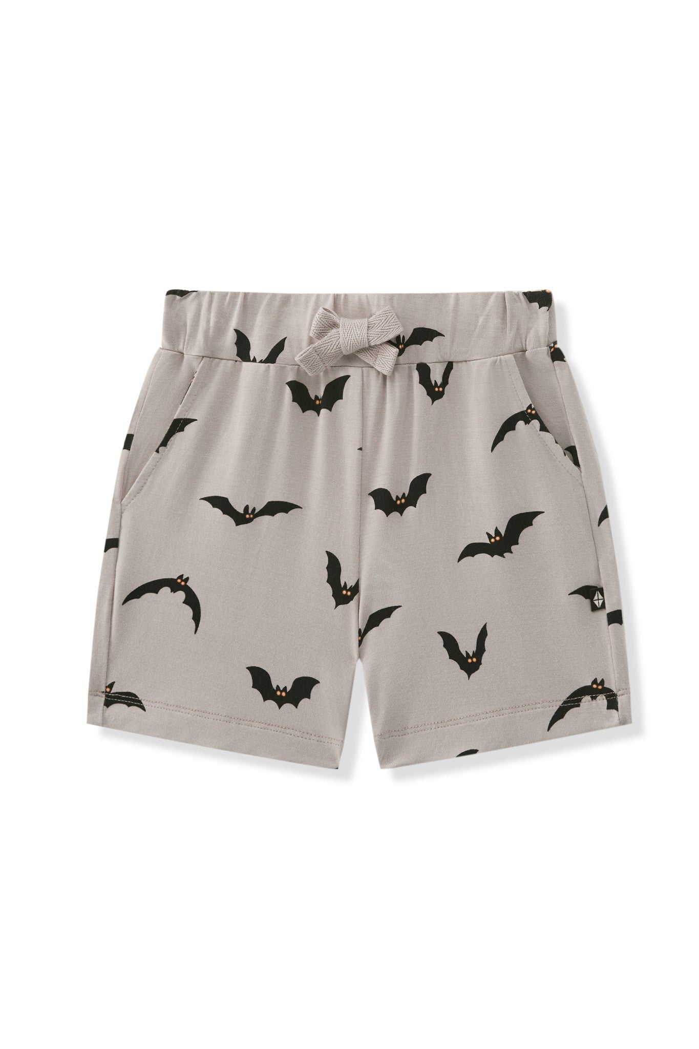 Drawstring Short in Bats print on a white background