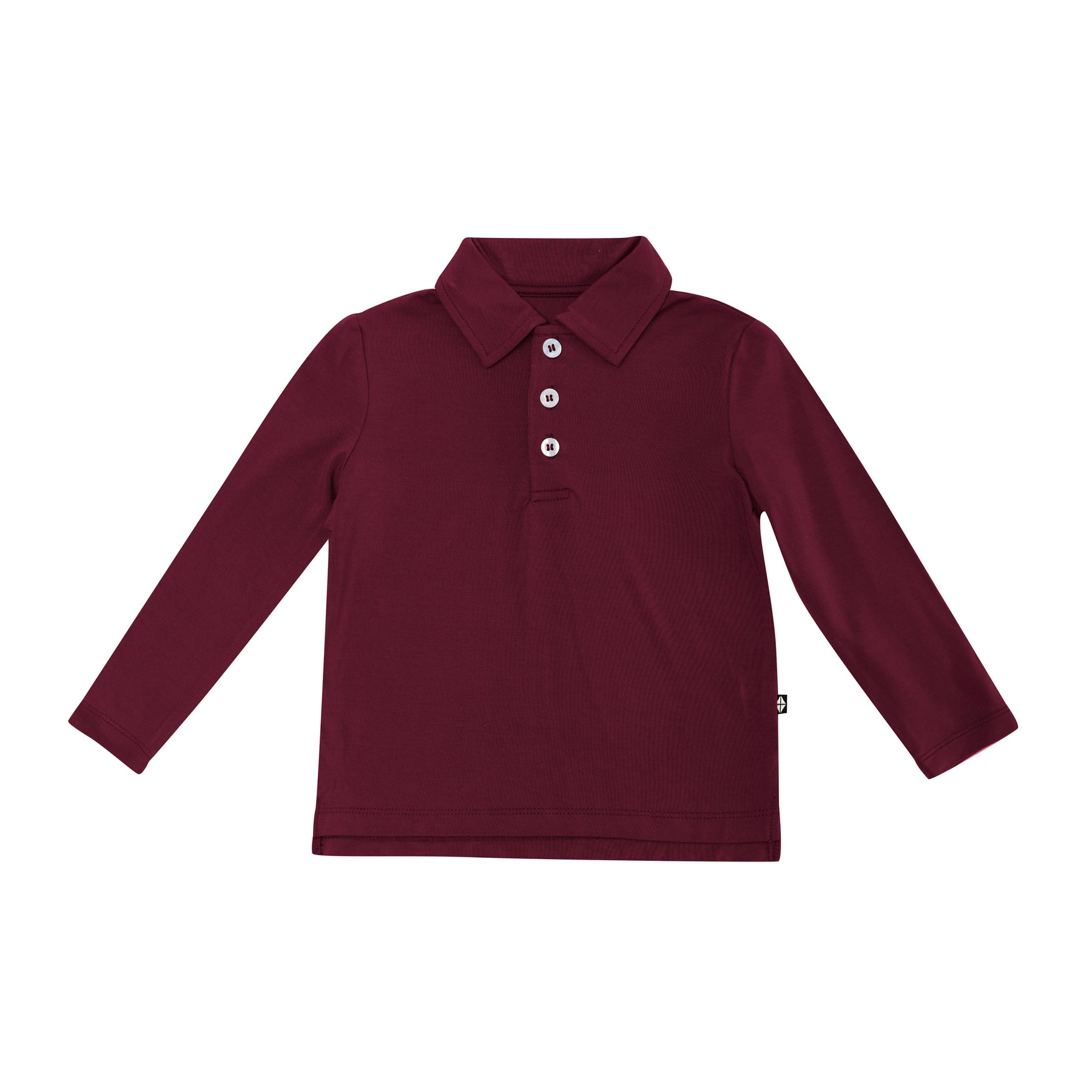 Product photo of the Toddler Long Sleeve Polo in Burgundy