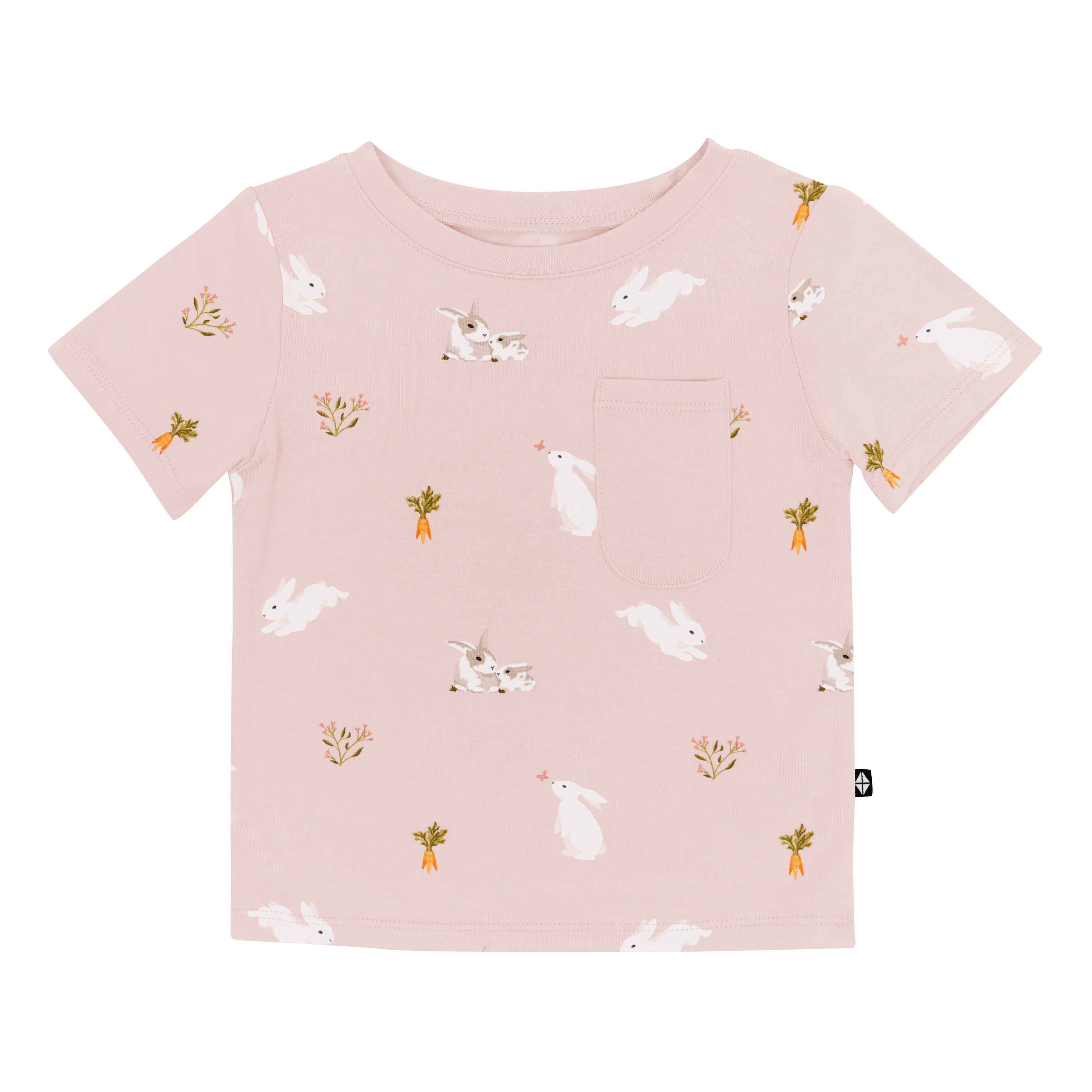 Toddler Crew Neck Tee in Blush Rabbit