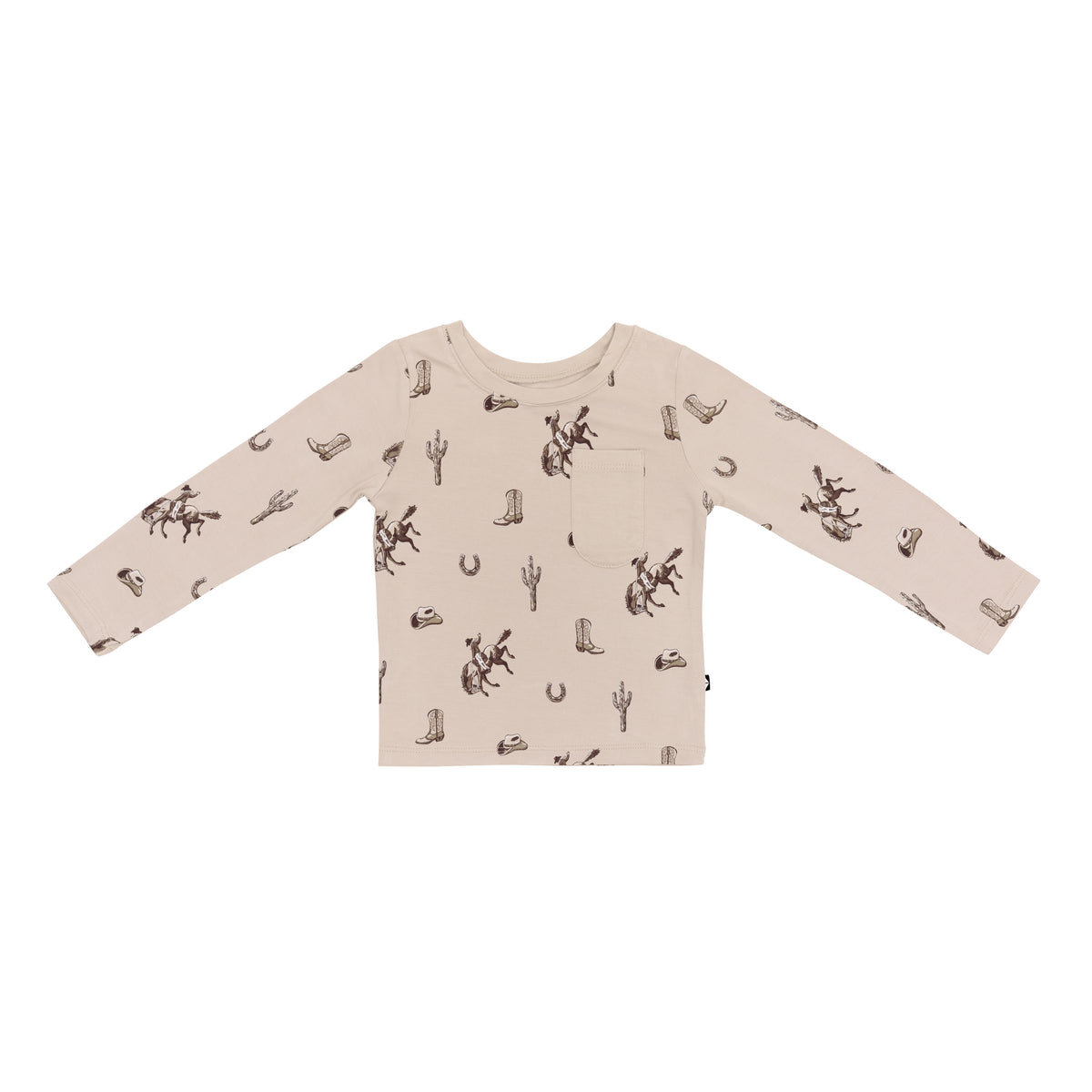 Product photo of the Long Sleeve Toddler Crew Neck Tee in Classic Cowboy