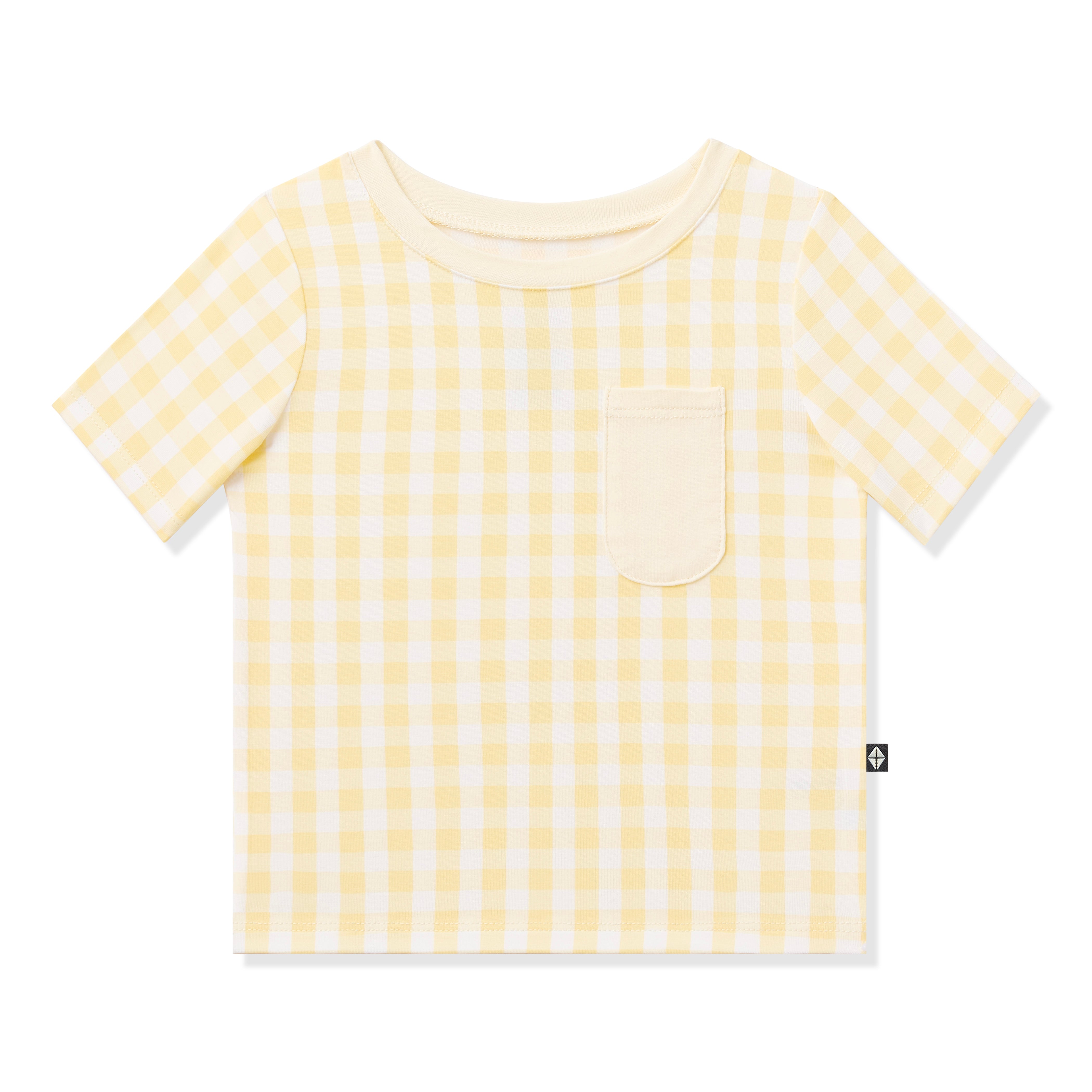 Product photo of the Toddler Crew Neck Tee in Gingham Chamomile