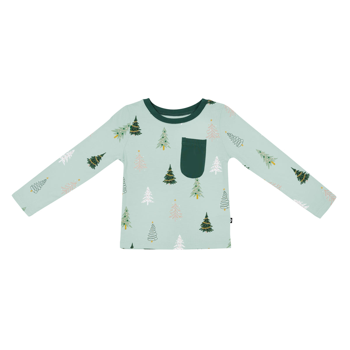 Long Sleeve Toddler Crew Neck Tee in Boho Tree