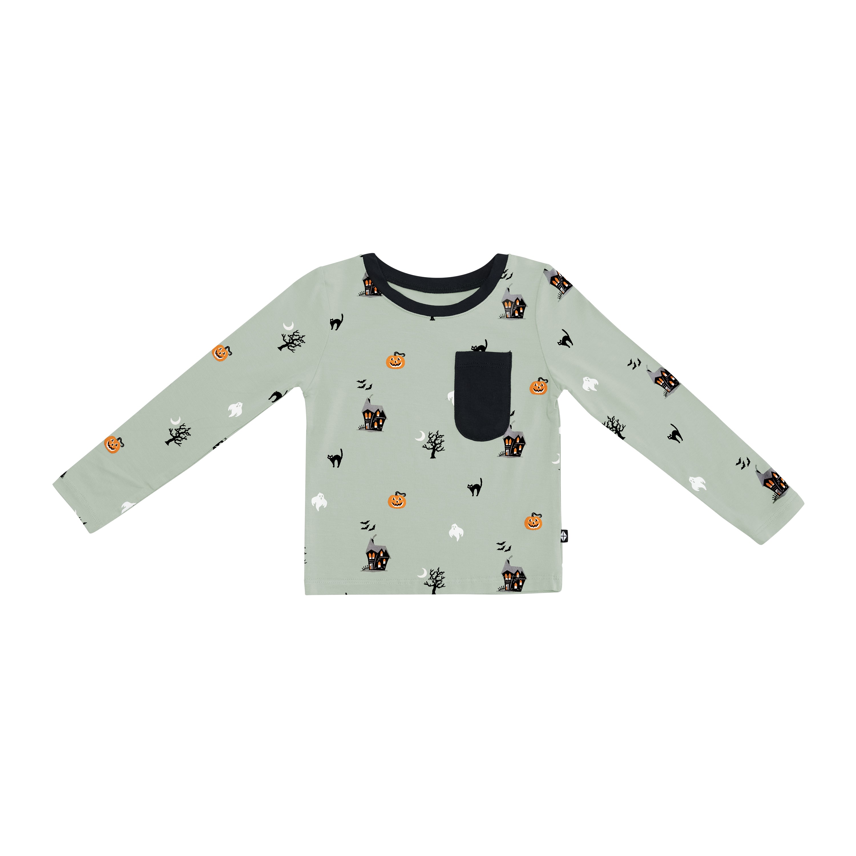 Long Sleeve Toddler Crew Neck Tee in Spooky