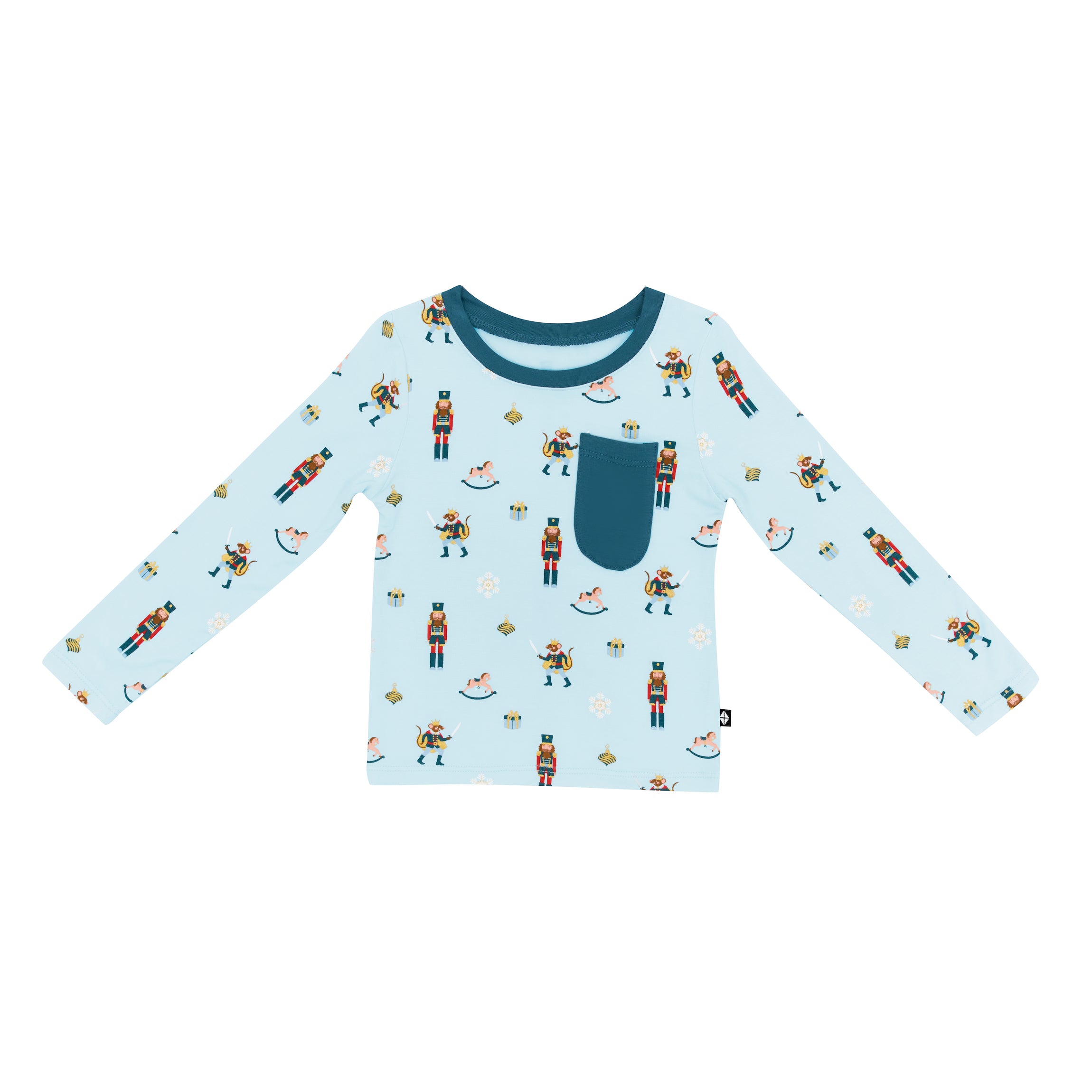 Long Sleeve Toddler Crew Neck Tee in Nutcracker