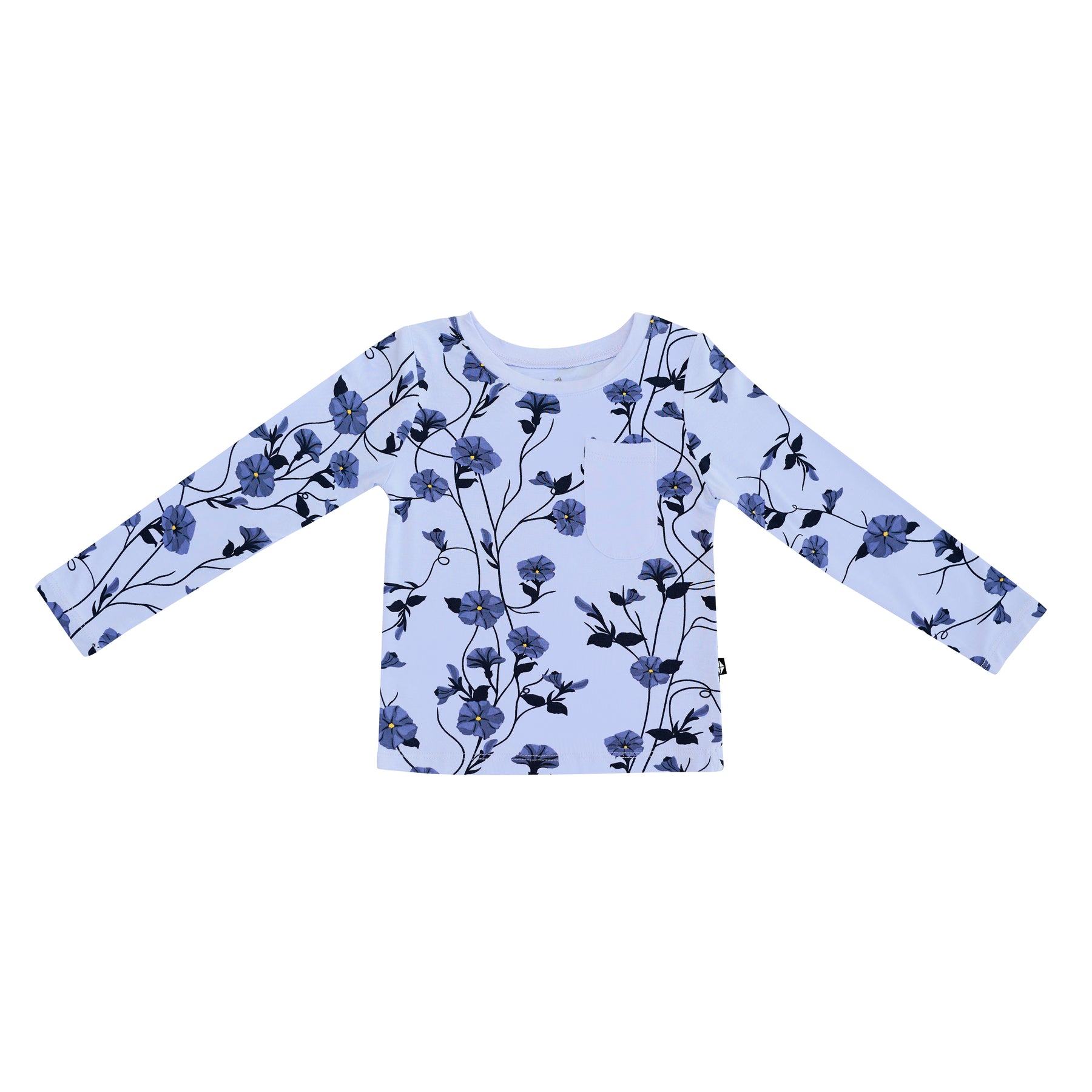 Long Sleeve Toddler Crew Neck Tee in Petunia