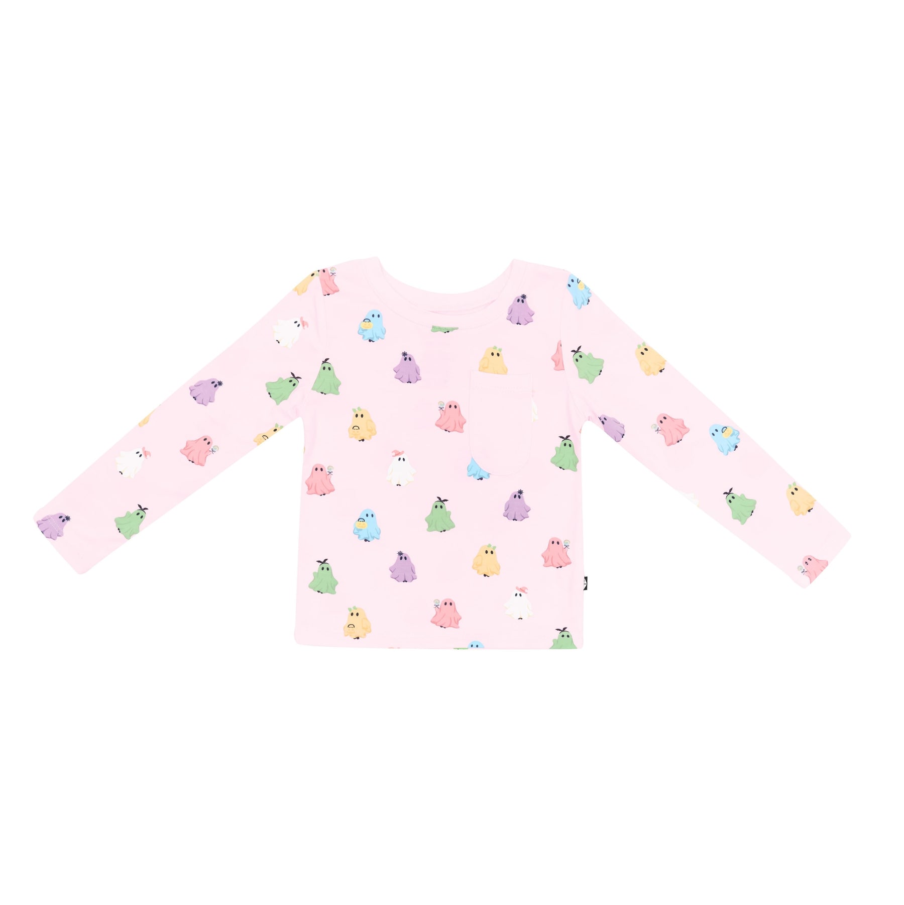 Product photo of the Long Sleeve Toddler Crew Neck Tee in Pastel Ghost