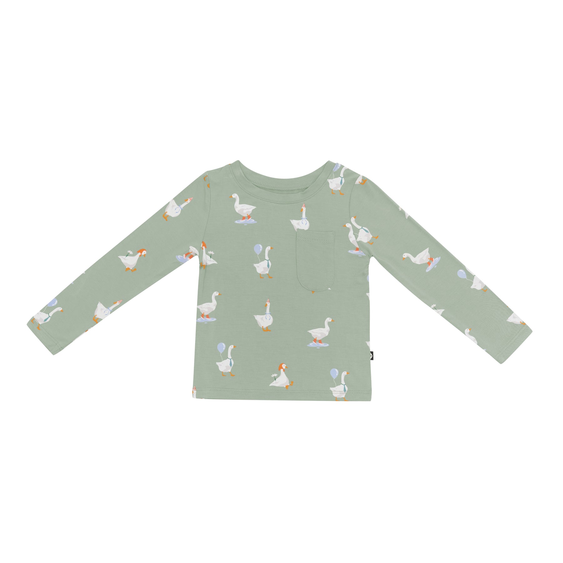 Product photo of the Long Sleeve Toddler Crew Neck Tee in Silly Goose