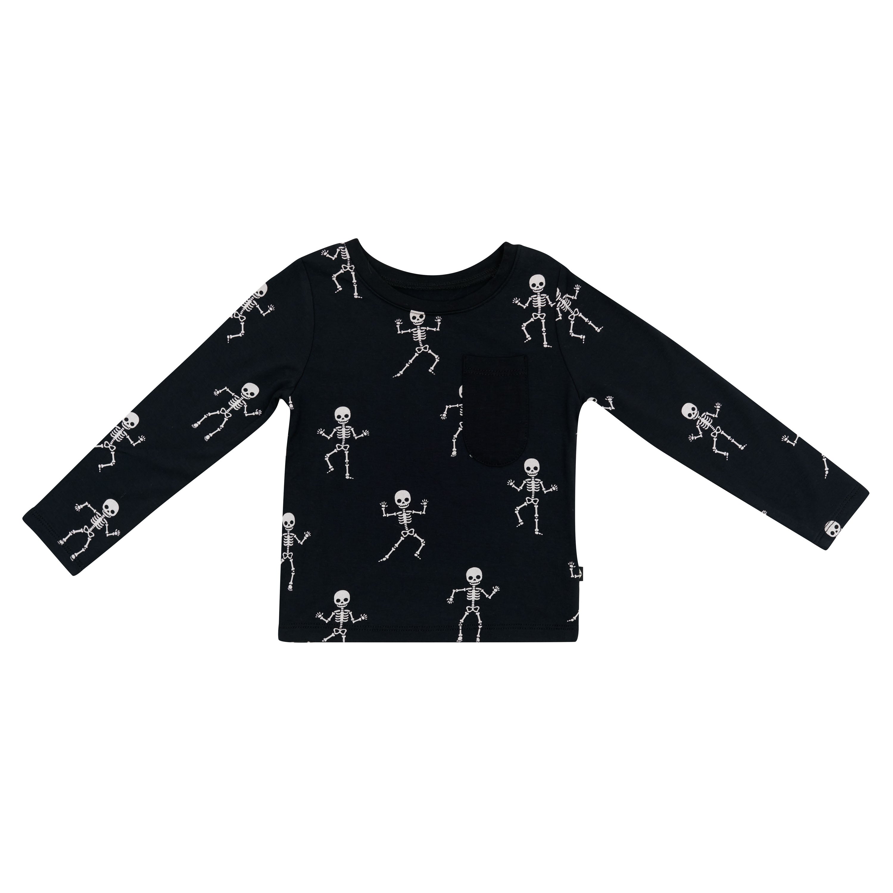 Product photo of the Long Sleeve Toddler Crew Neck Tee in Skeleton