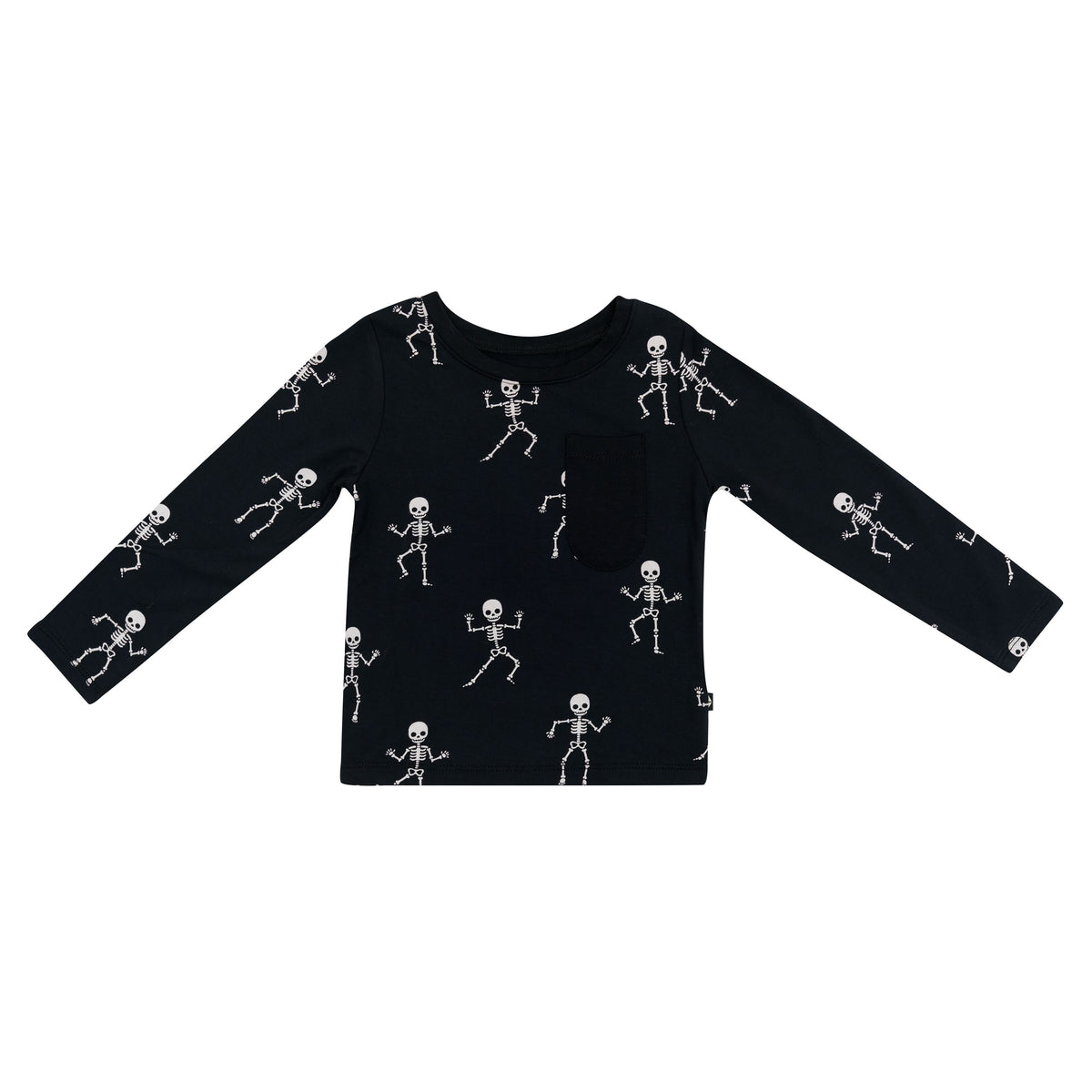 Product photo of the Long Sleeve Toddler Crew Neck Tee in Skeleton