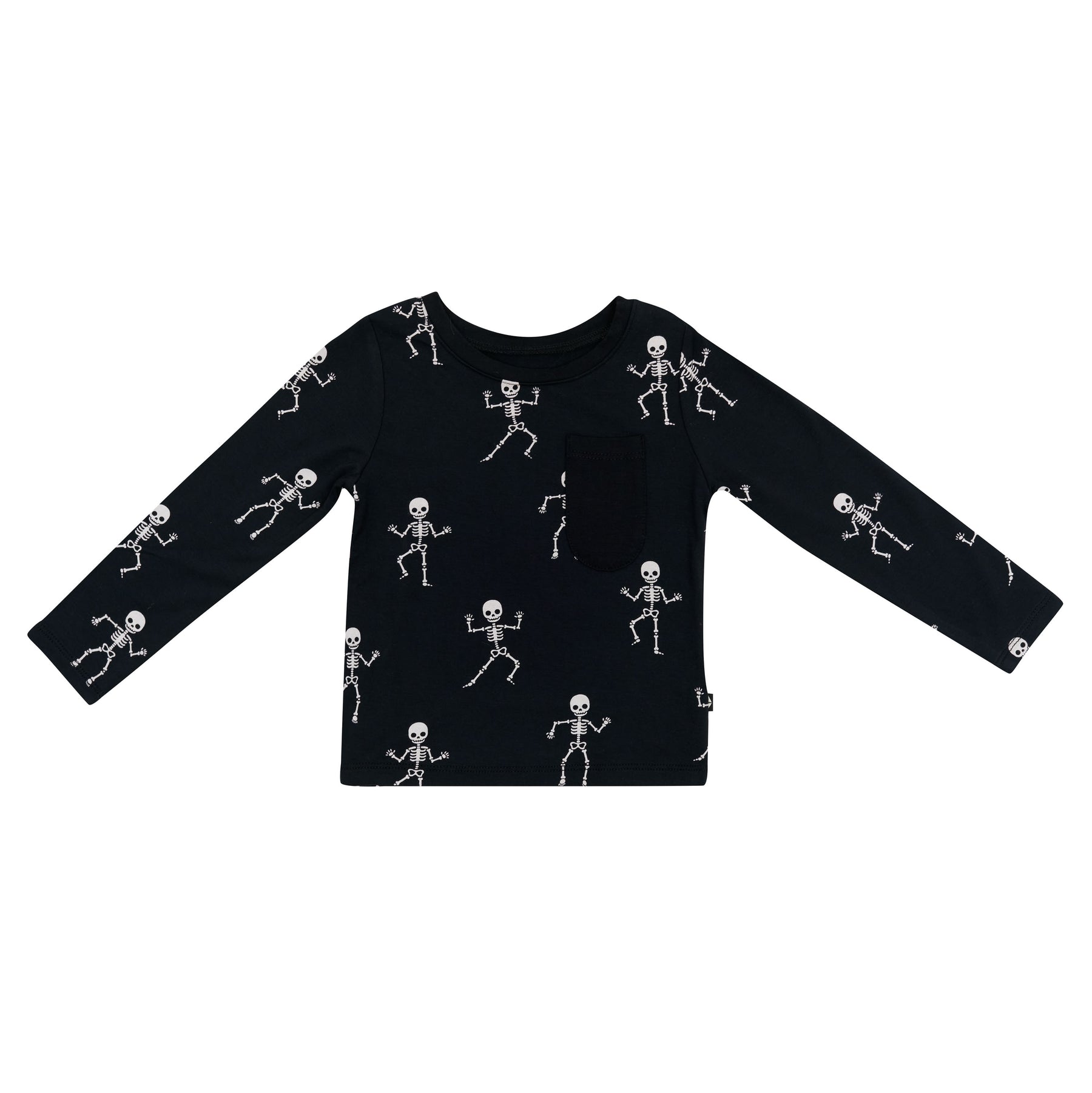 Product photo of the Long Sleeve Toddler Crew Neck Tee in Skeleton