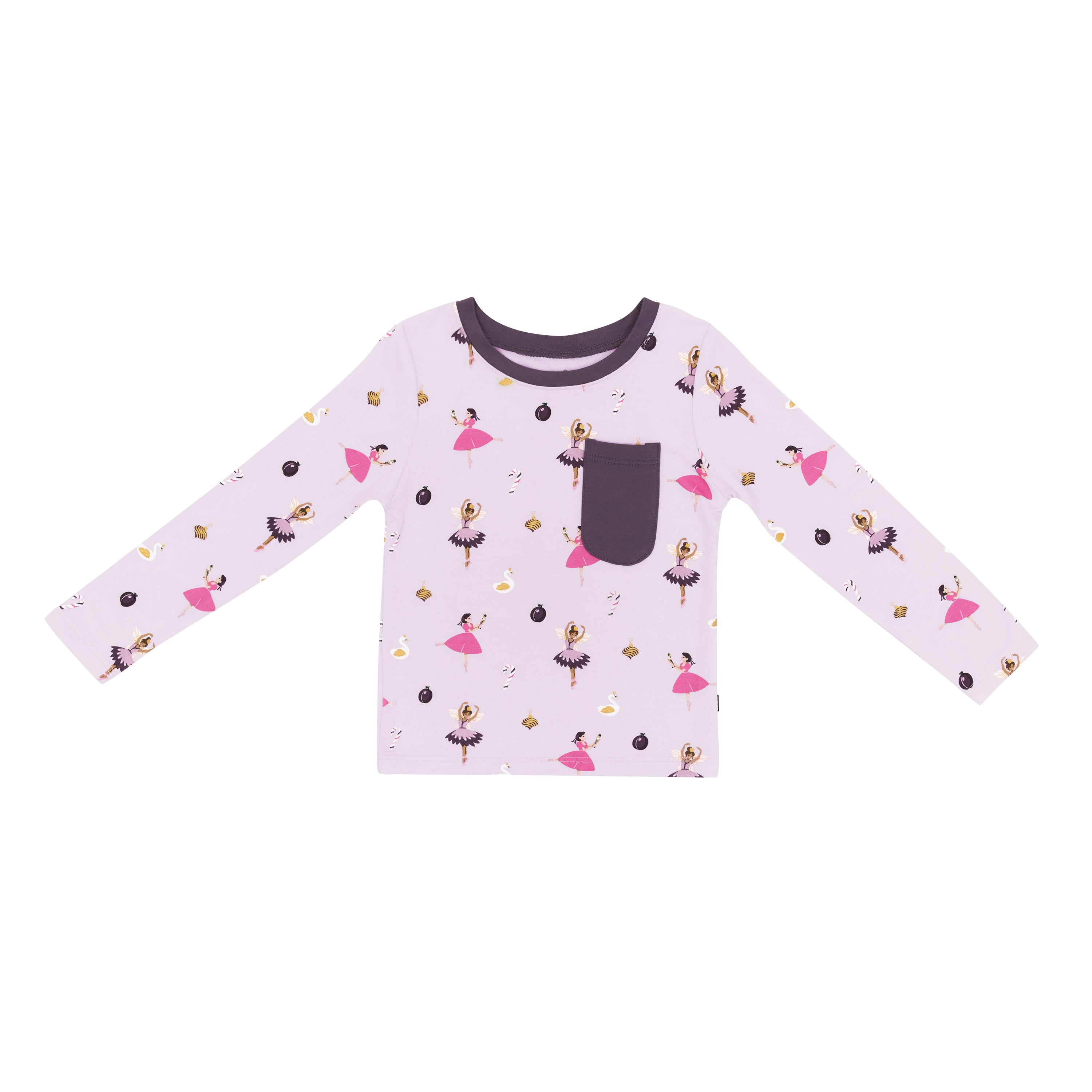 Long Sleeve Toddler Crew Neck Tee in Sugar Plum