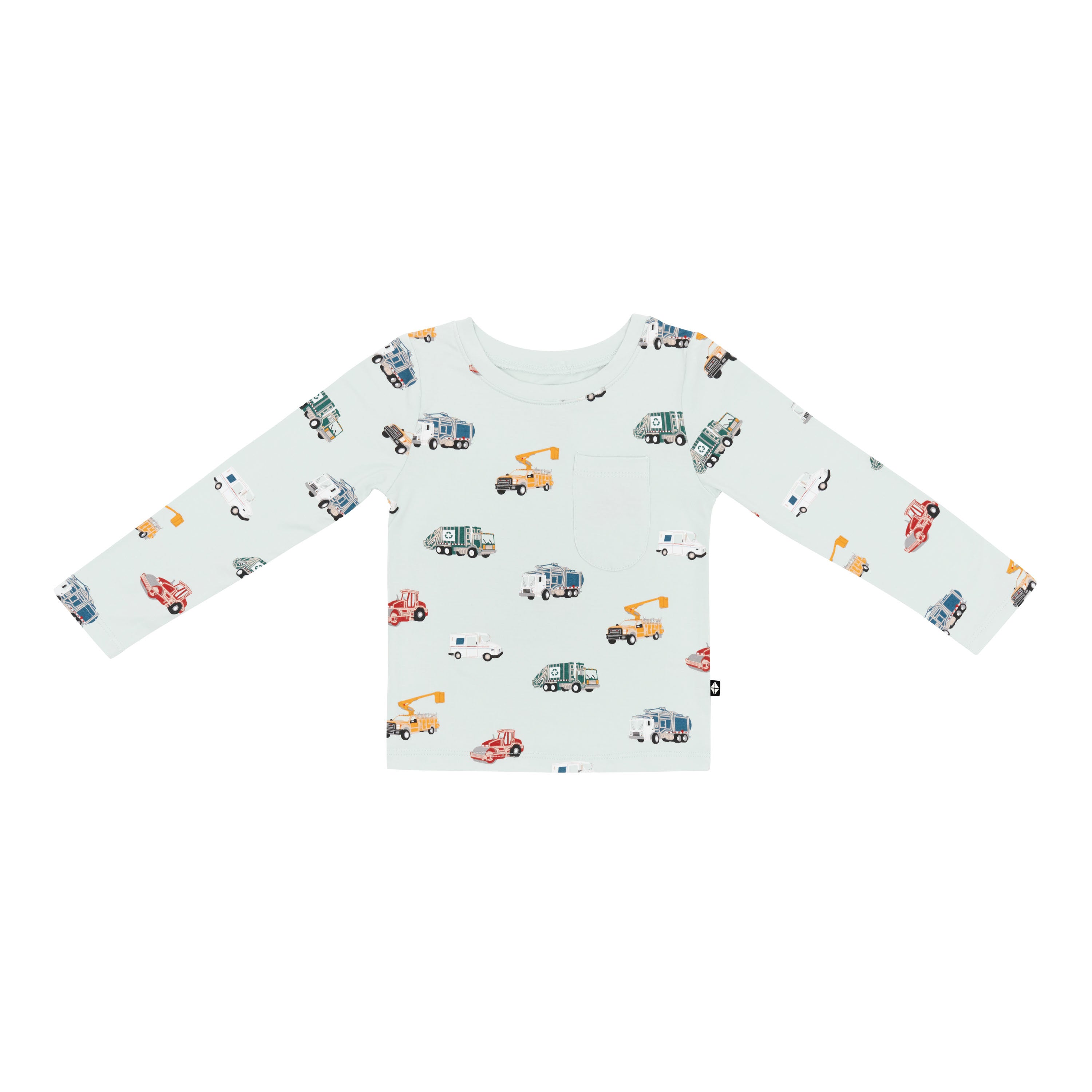 Product photo of the Long Sleeve Toddler Crew Neck Tee in City Vehicles