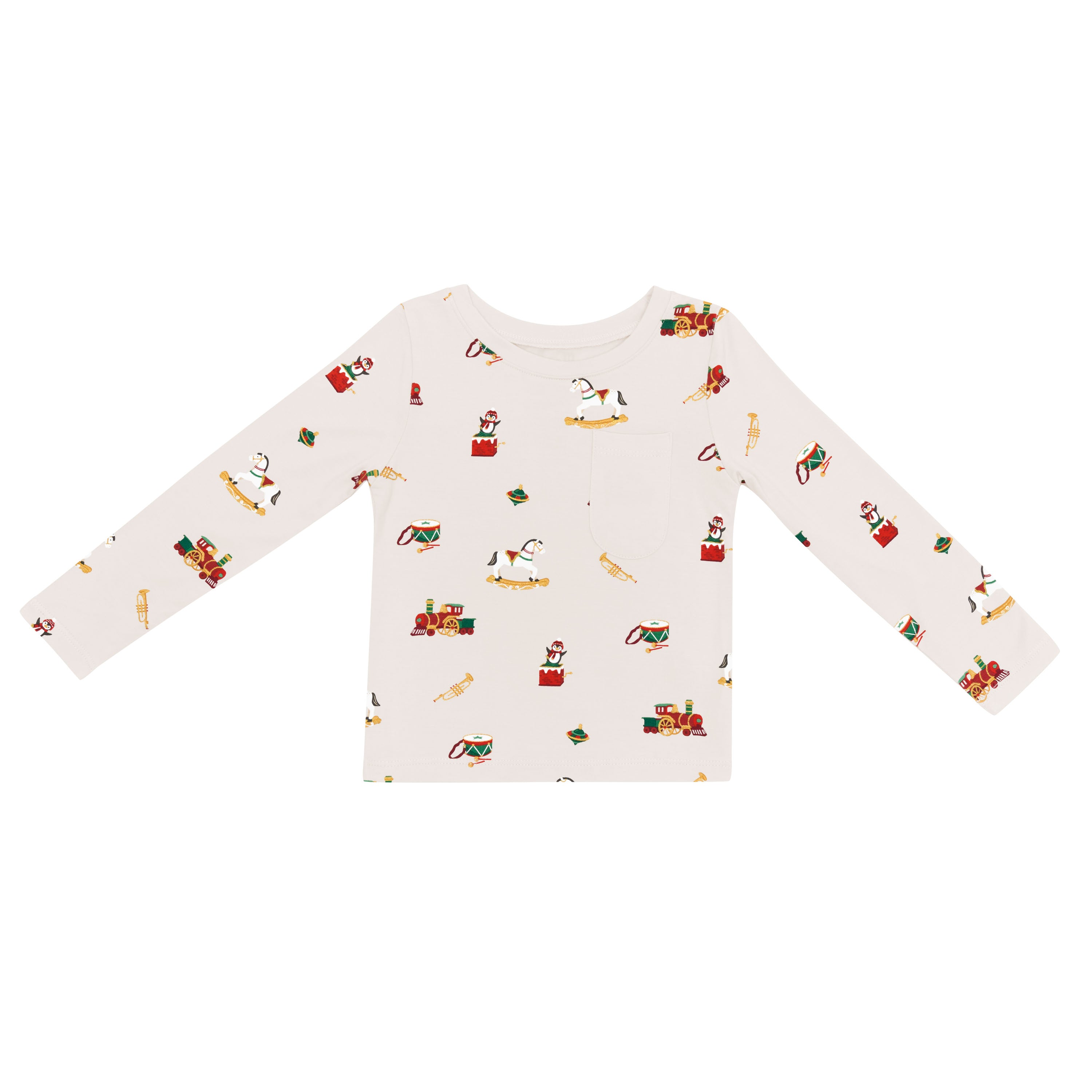 Product photo of the Long Sleeve Toddler Crew Neck Tee in Vintage Toys