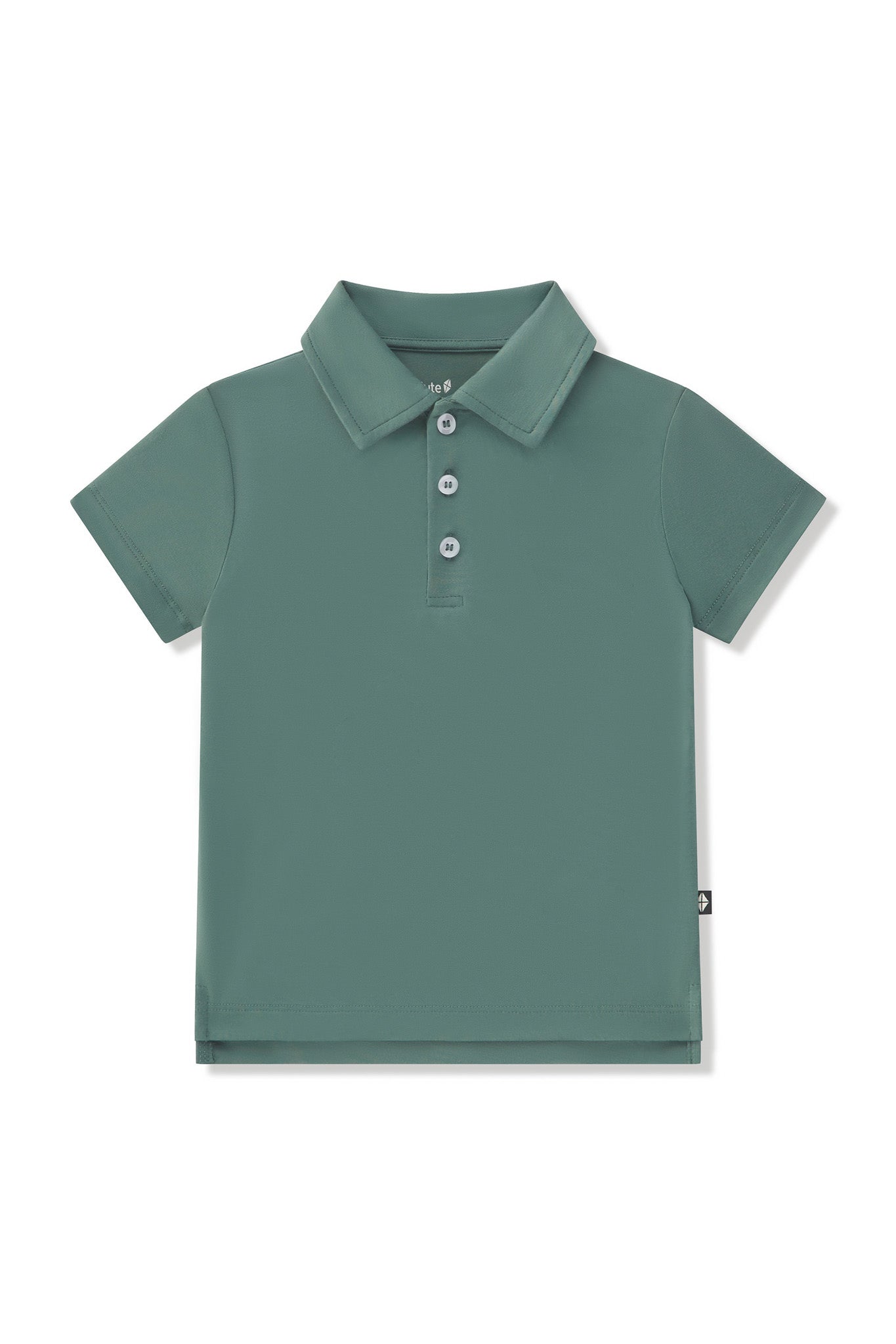 Toddler Short Sleeve Polo in Pine on a white background